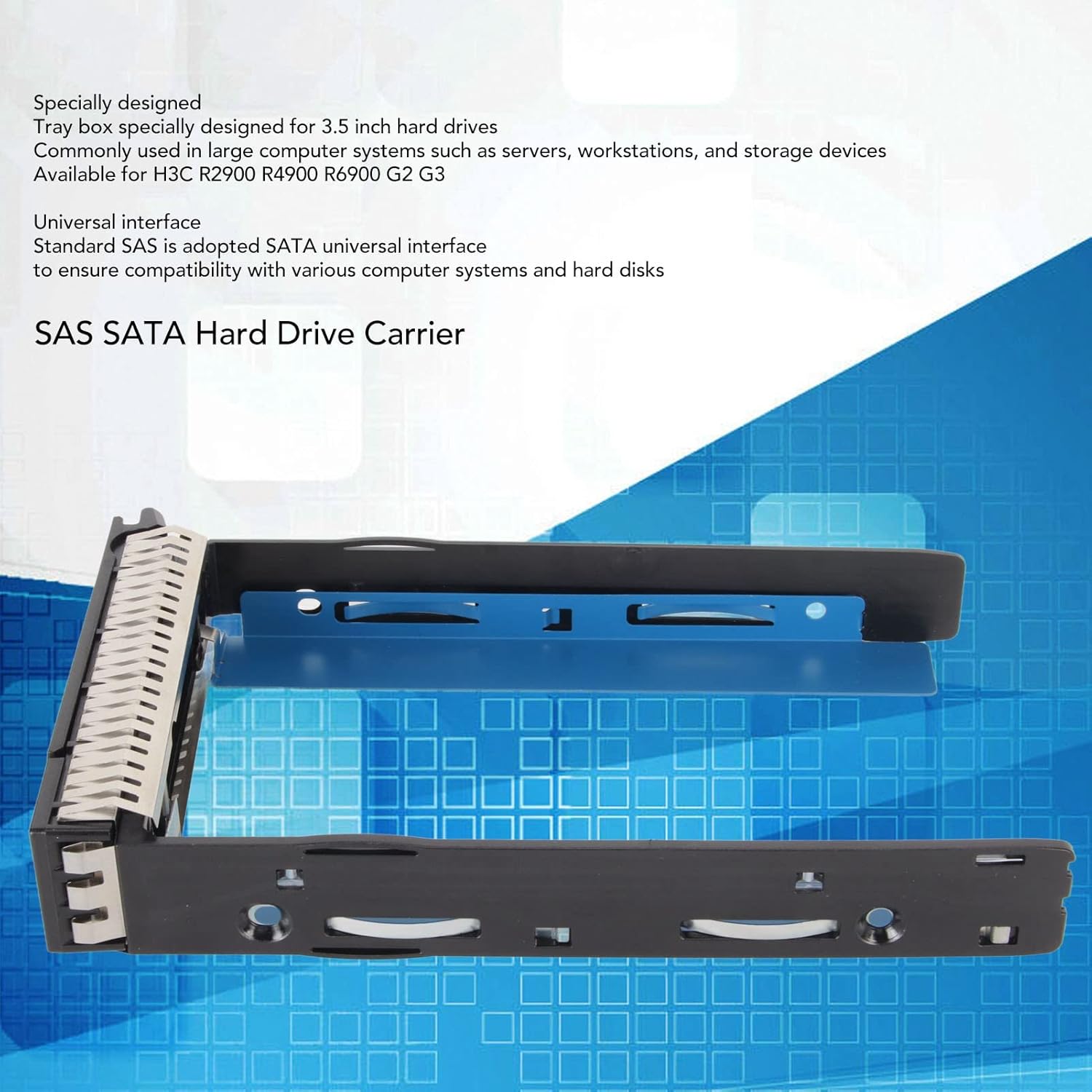 SAS Hard Drive Carrier, 35inch. Hard Drive Tray for H3C R2900 R4900 R6900 G3, SAS Tray with Security Locking, Detachable for Installation,