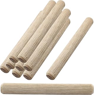 60pcs Hardwood Wood Dowel Pins, 1/2 Inch x 4 Inch Fluted Wood Dowels Rods Crafts Dowel Pegs for Woodworking Furniture Door Arts and Crafts DIY Projects, Straight Grooved(12x100mm)