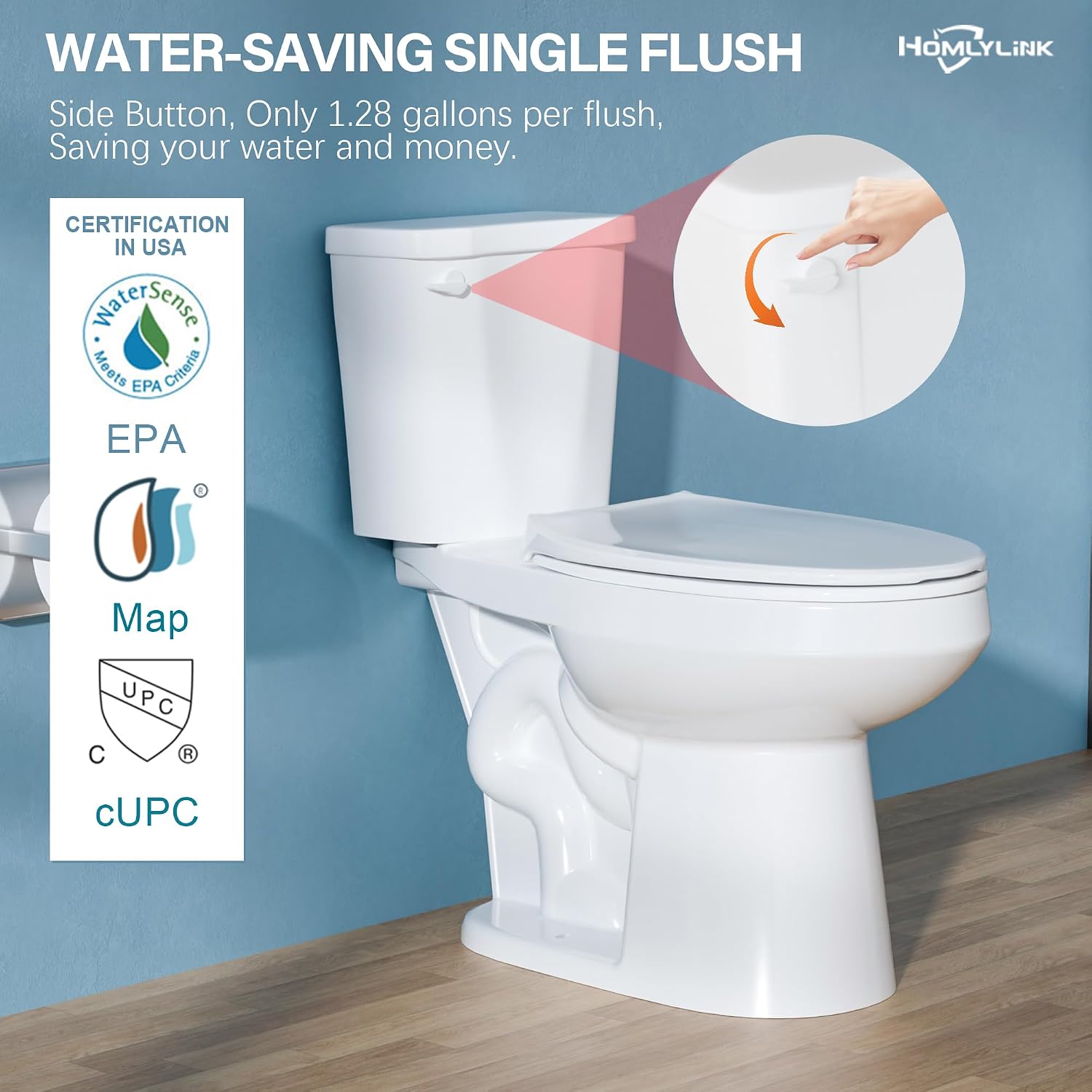17-Inch ADA‌ Toilet: Versus Standard-Surprising Comfort for Seniors (Chair Height,Single Flush,White)