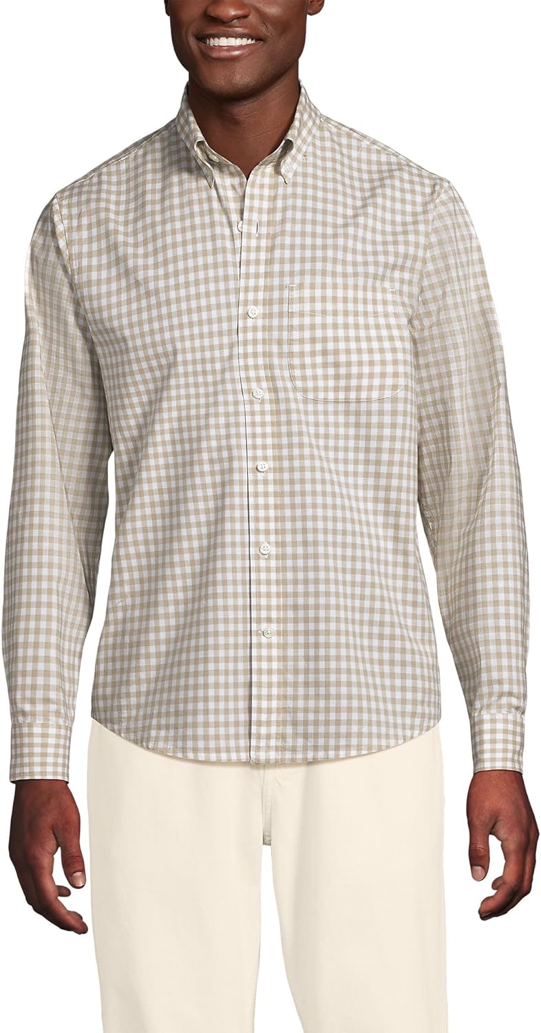 Lands' End Men's Traditional Fit Essential Lightweight Poplin Shirt