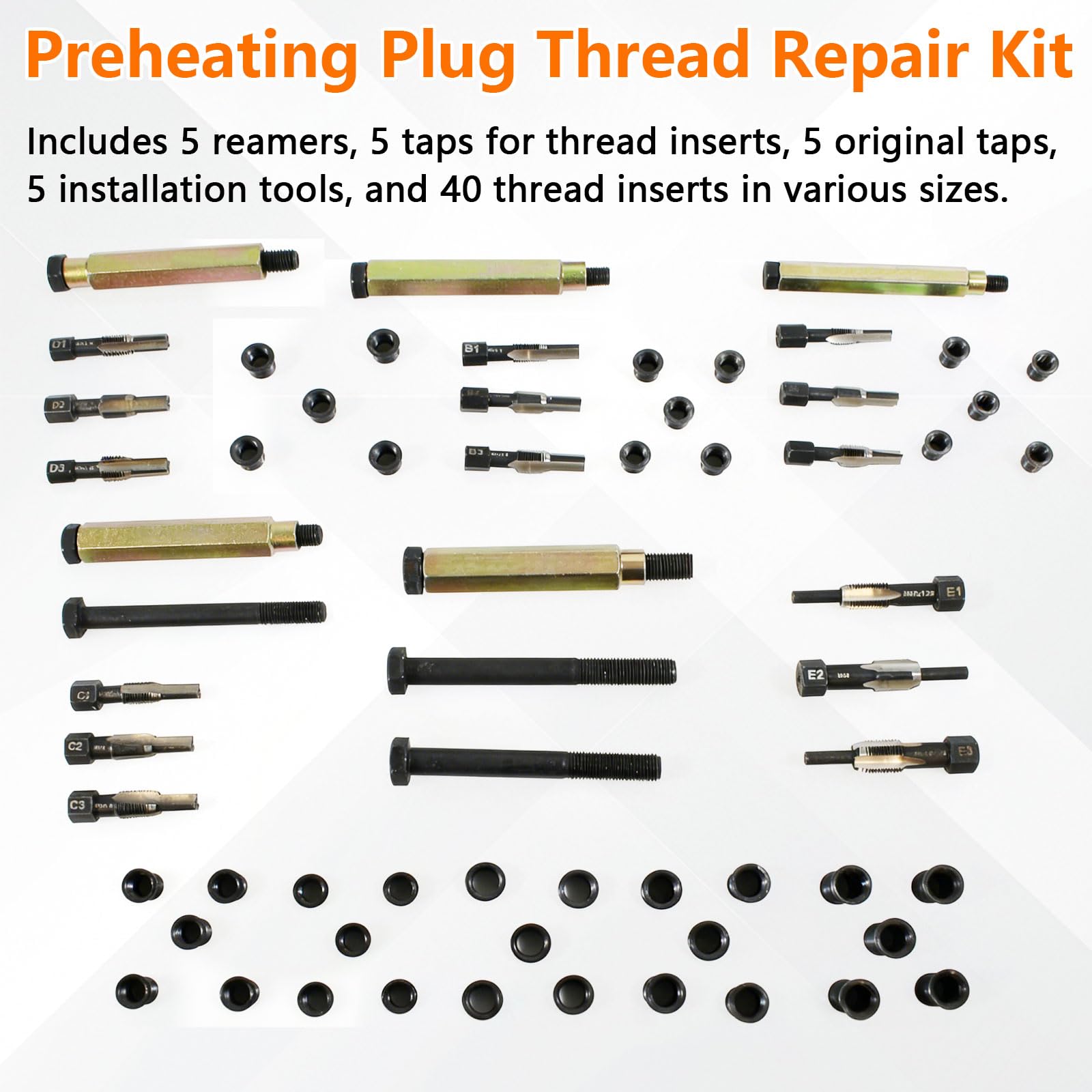 Kit di riparazione per filettatura candela, M8 – M9 – M10 – M12, kit di riparazione filettatura candela