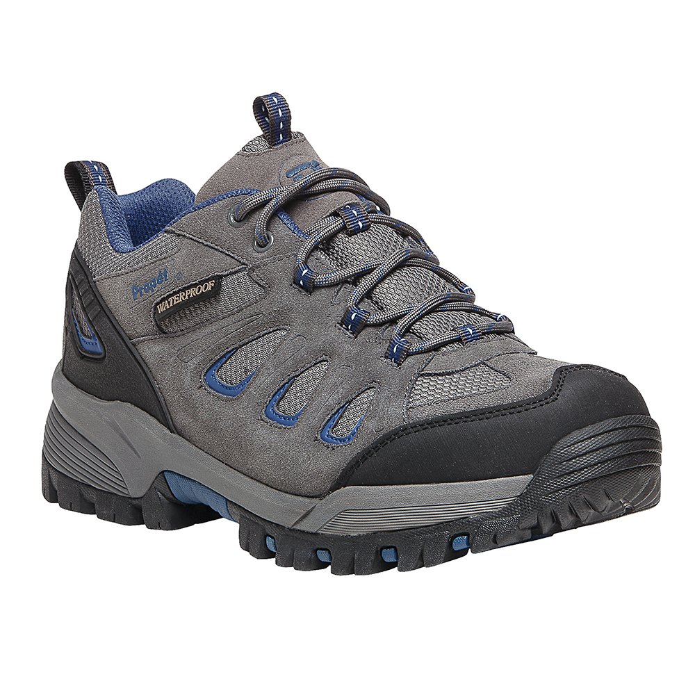 Propét Men's Ridge Walker Low Hiking Boot, Grey/Blue, 10.5 5E US