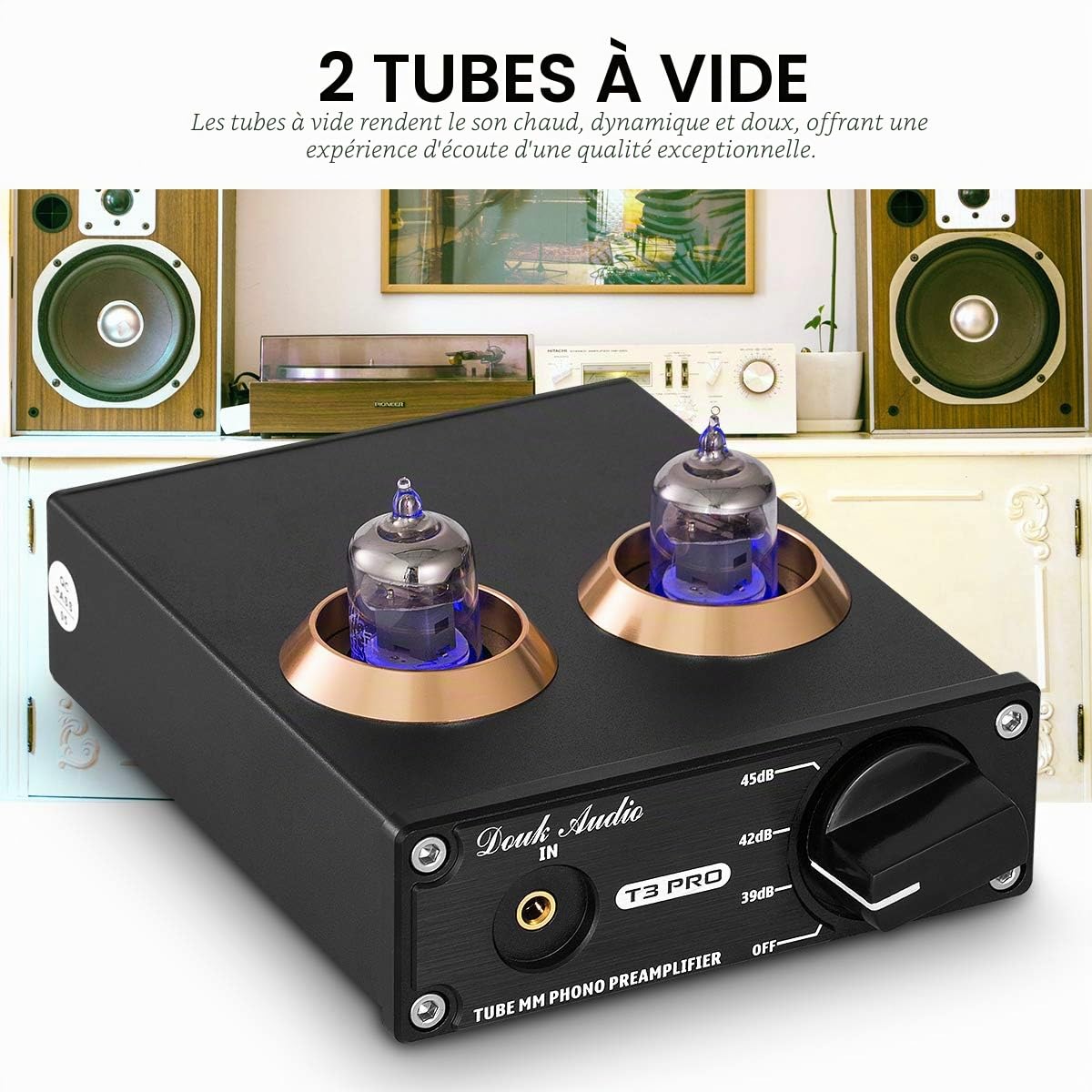 Préamplificateur phono MM HiFi avec de mini tubes à vide Étage de pré amplification audio stéréo Manuel (français non garanti)