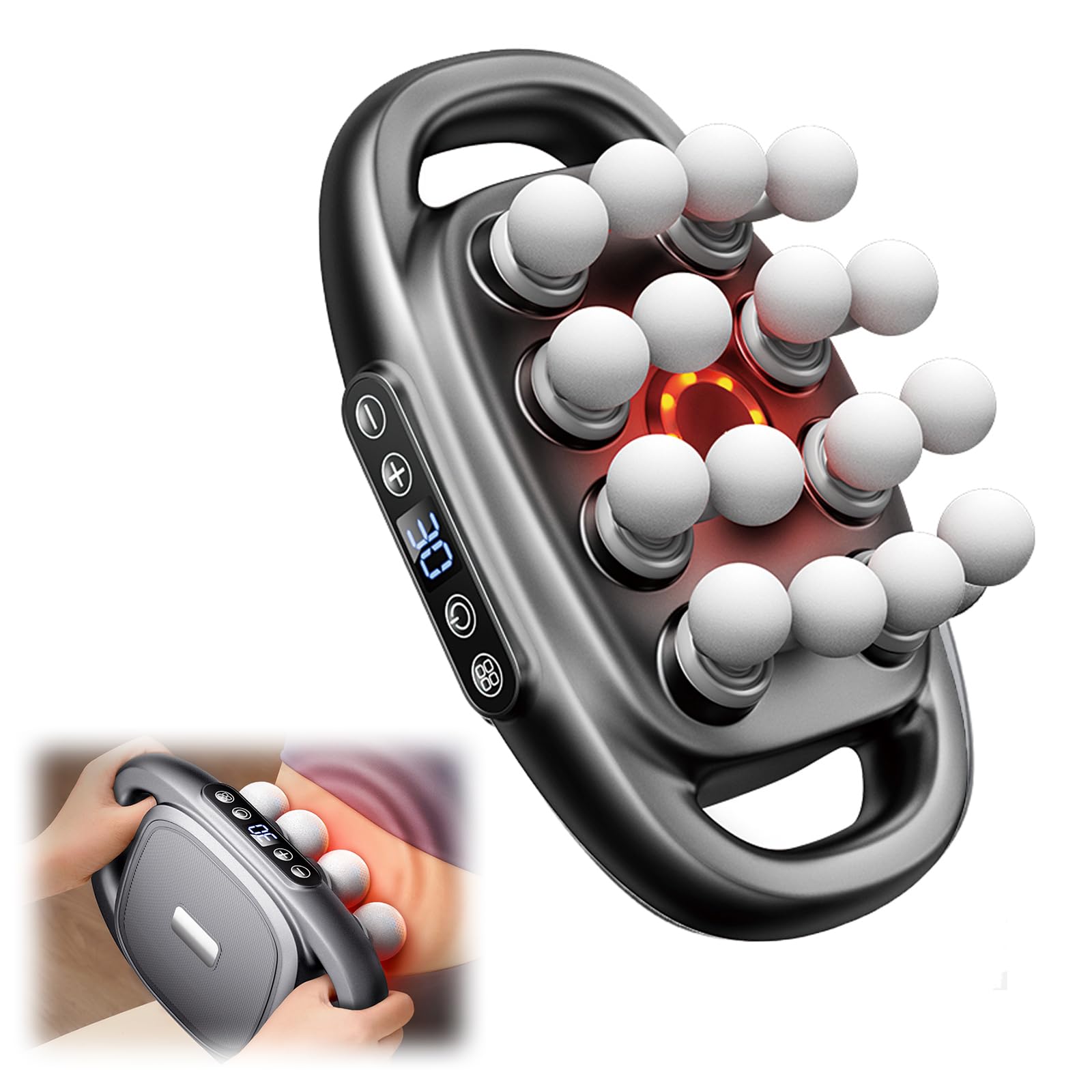 Pistolet de massage à 16 têtes – Soulagement de la douleur musculaire, pistolet de massage des tissus profonds, pistolet de massage musculaire, dos, cou, tête et jambes, masseur pour les douleurs du