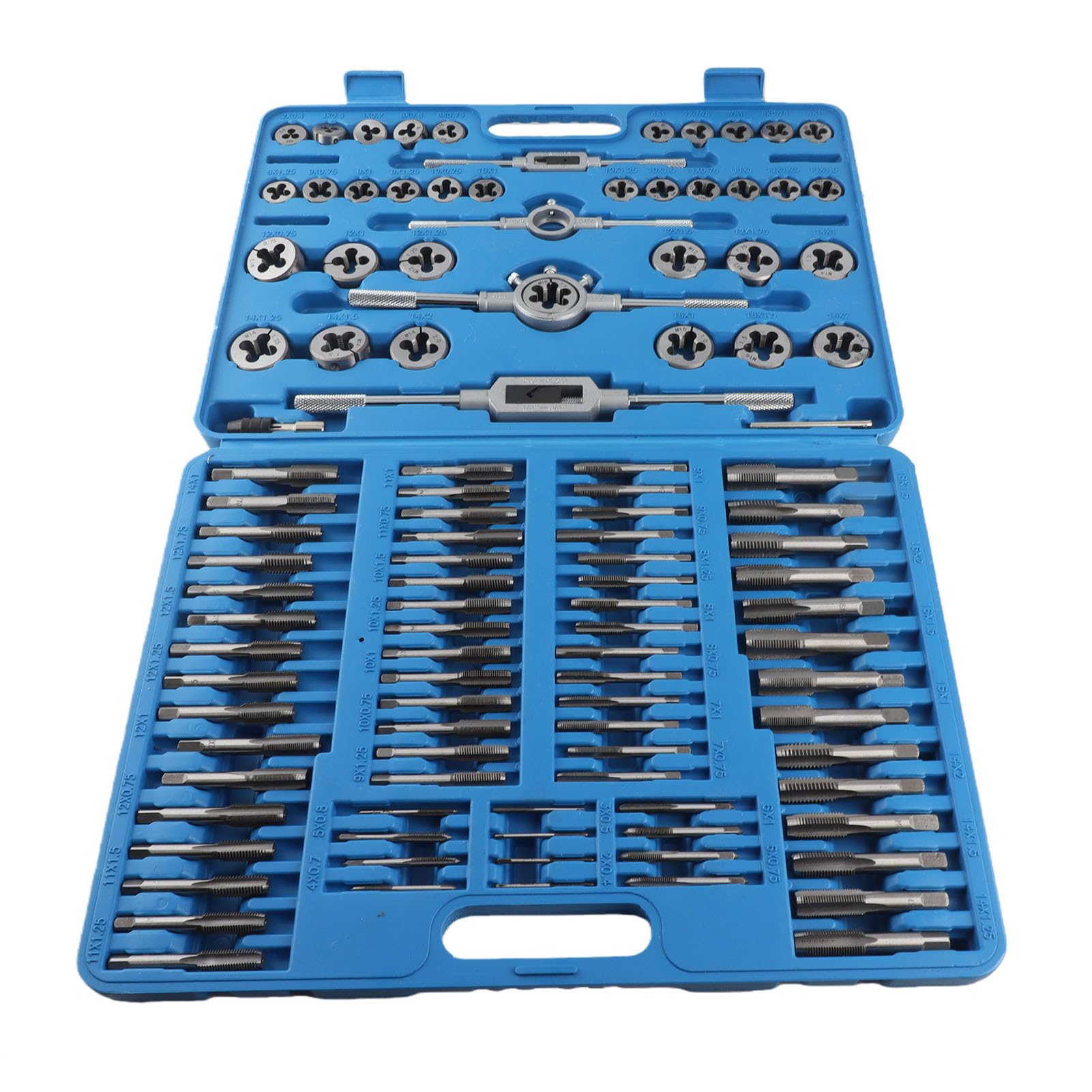 110pz Set Maschi e Filiera M2-M18, Set di Maschi Filettatori e Filiere Metriche, Set di Utensili per Filettare Maschi Metrica con Valigetta Portatile, per Maschiature Fai Da Te, Tagli, Filettature