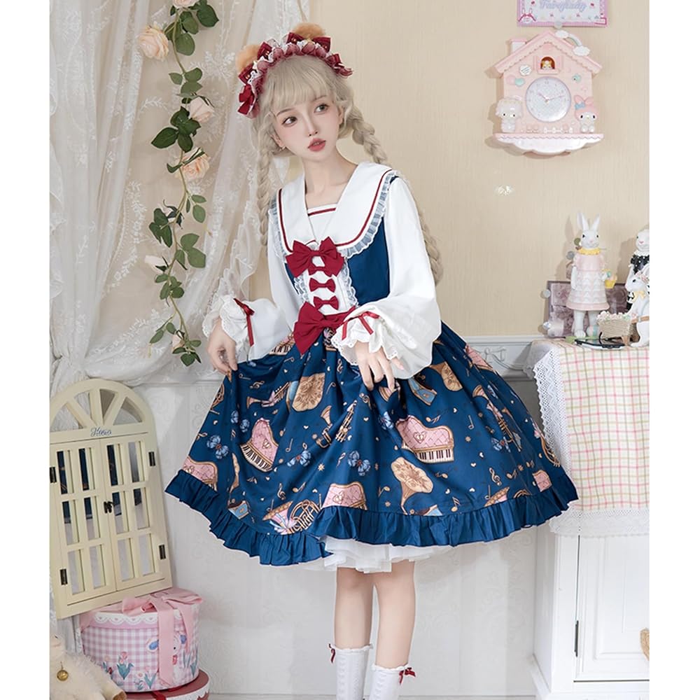 ロリータワンピースセット「嘘言之書」学院風ゴスロリ L36# ロリータワンピースセット「嘘言之書」学院風ゴスロリ L36#