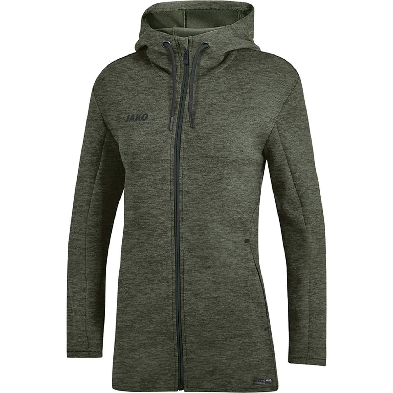JAKO Women's Premium Basics Hooded Jacket, womens, womens hooded jacket, 6829, Khaki mottled, 38