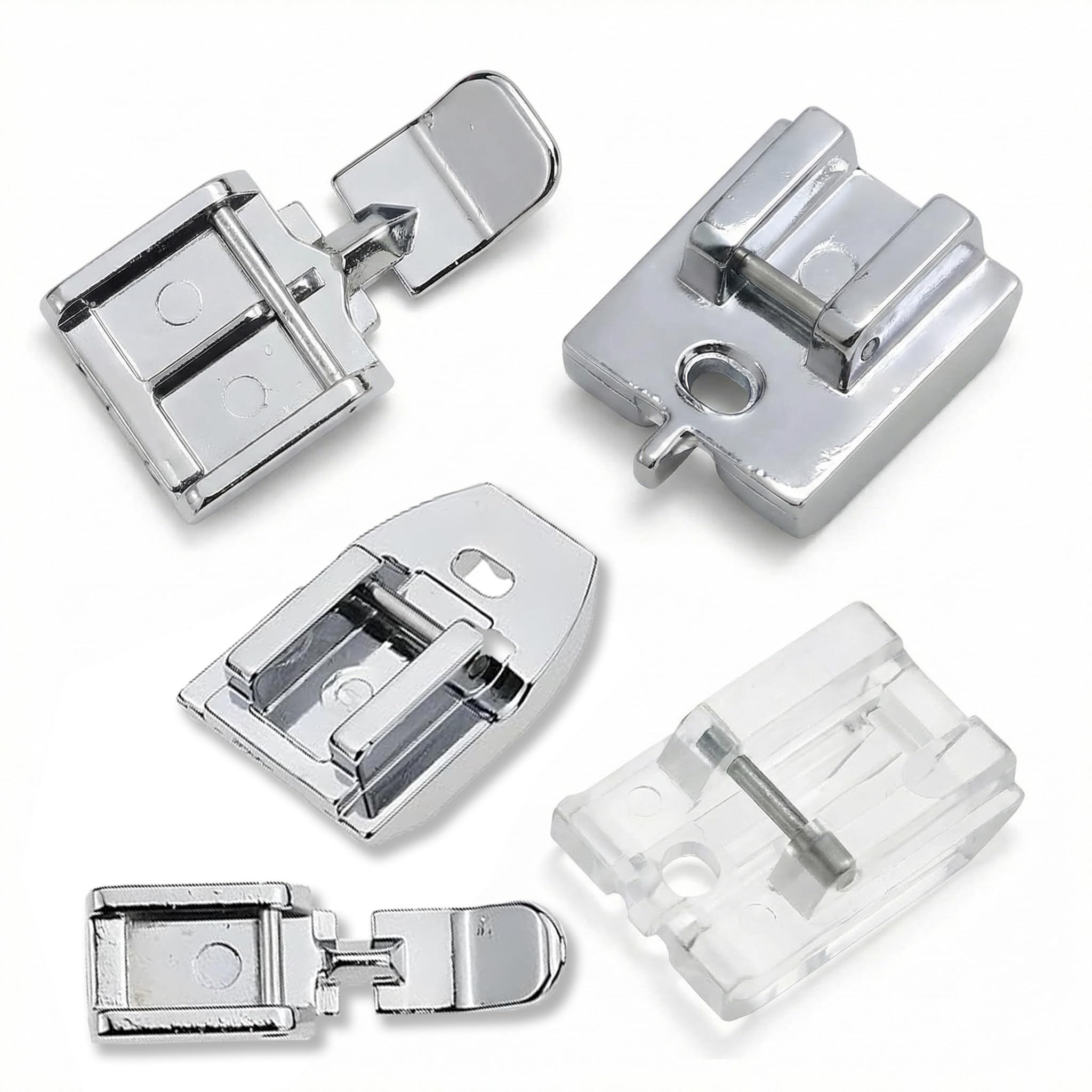 5 Pcs Sewing Machine Feet,Sewing Machine Foot With Includes Walking and Invisible Zipper Feet,Durable Multifunctional Zipper Foot for Sewings Machines,for Fits Most Shank Sewings Machines Use