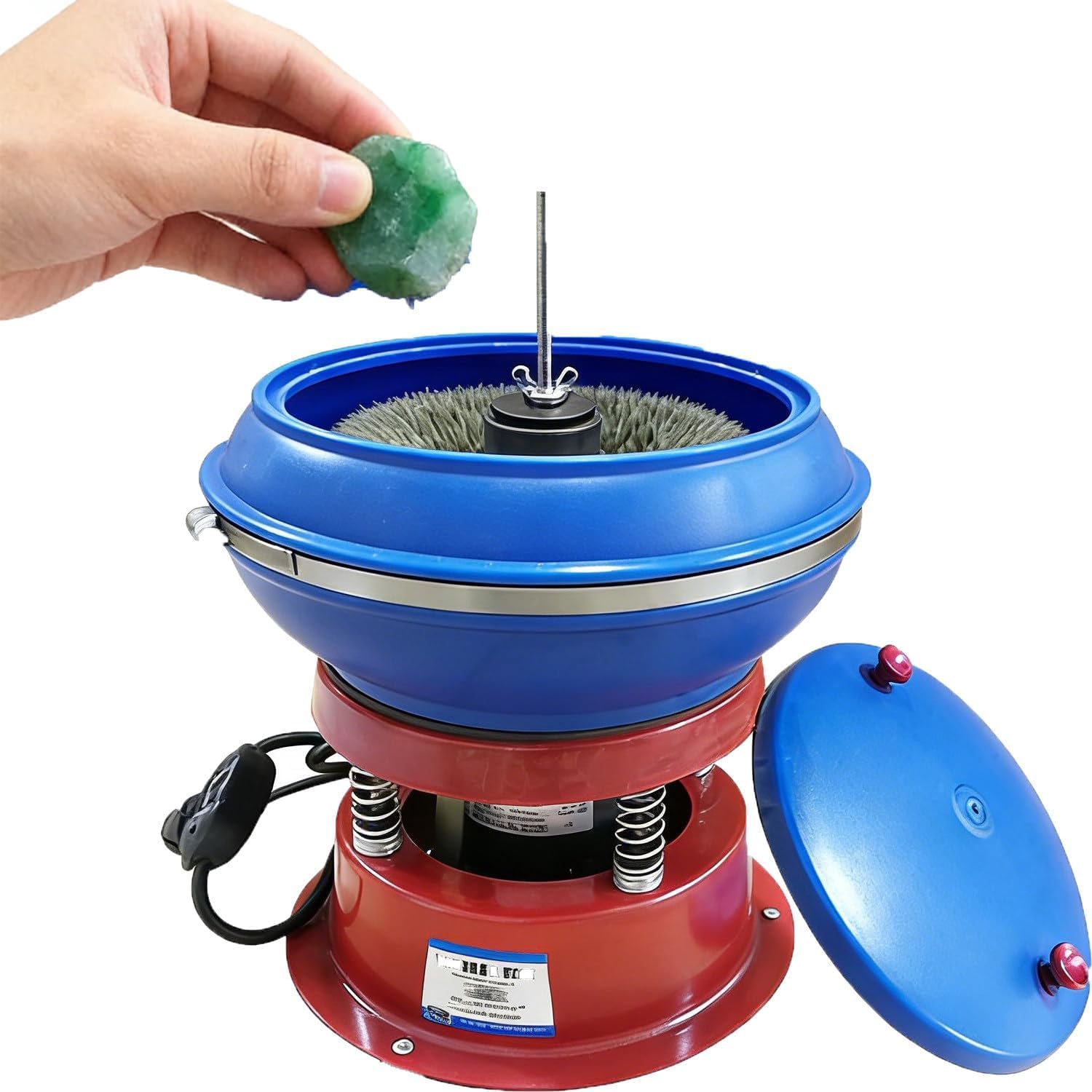 GYKOZY Vibratory Polisher for Metal Jewelry, 8 Inch Tumbler Polishing Machine, 3kg Capacity, Powerful Vibration Grinding Tool