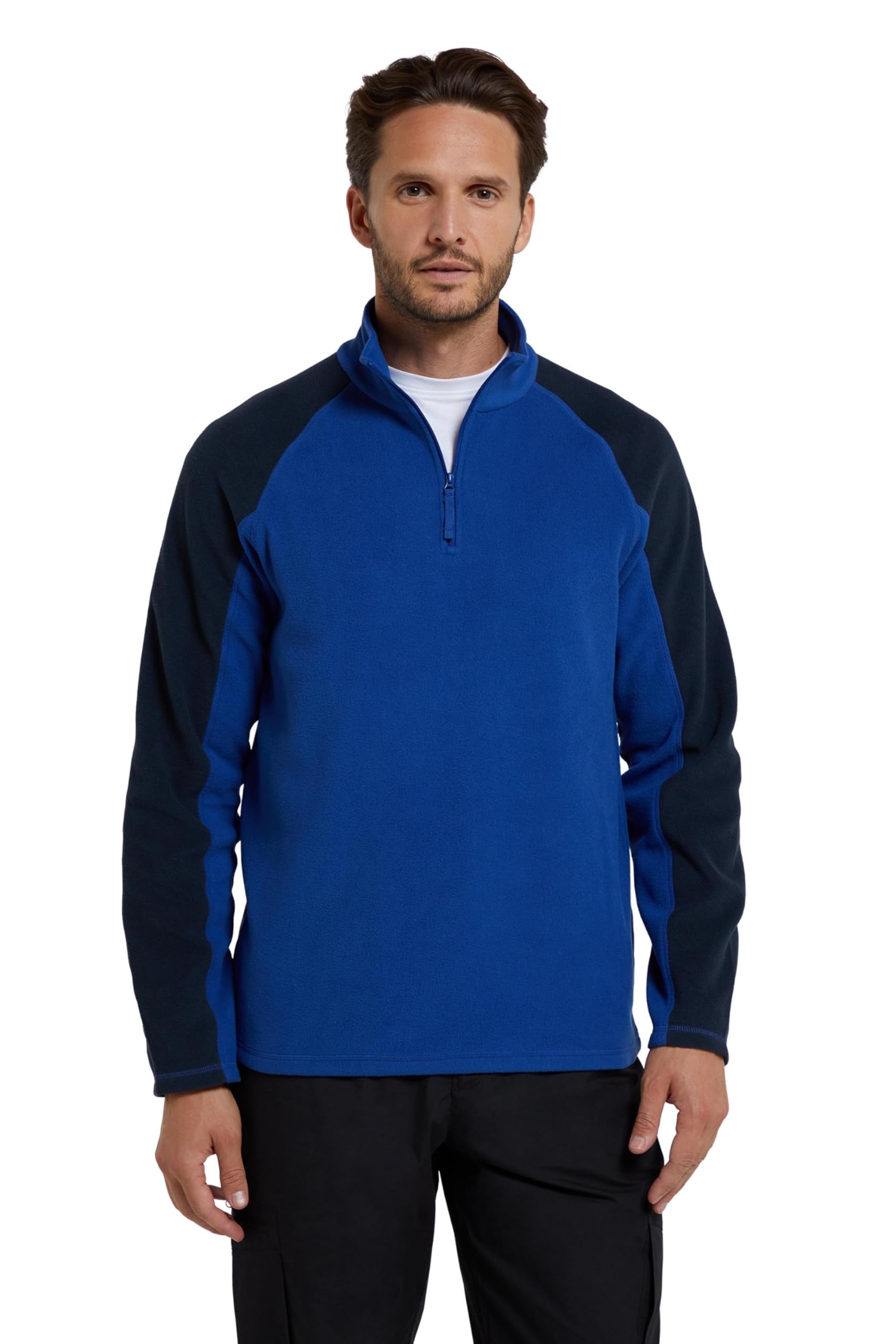 Mountain Warehouse Ashbourne Mens Fleece - Microfleece Sweater, Antipill Midlayer, Warm Top - Best for Spring Summer, Camping, Trekking, Hiking Cobalt 3XL