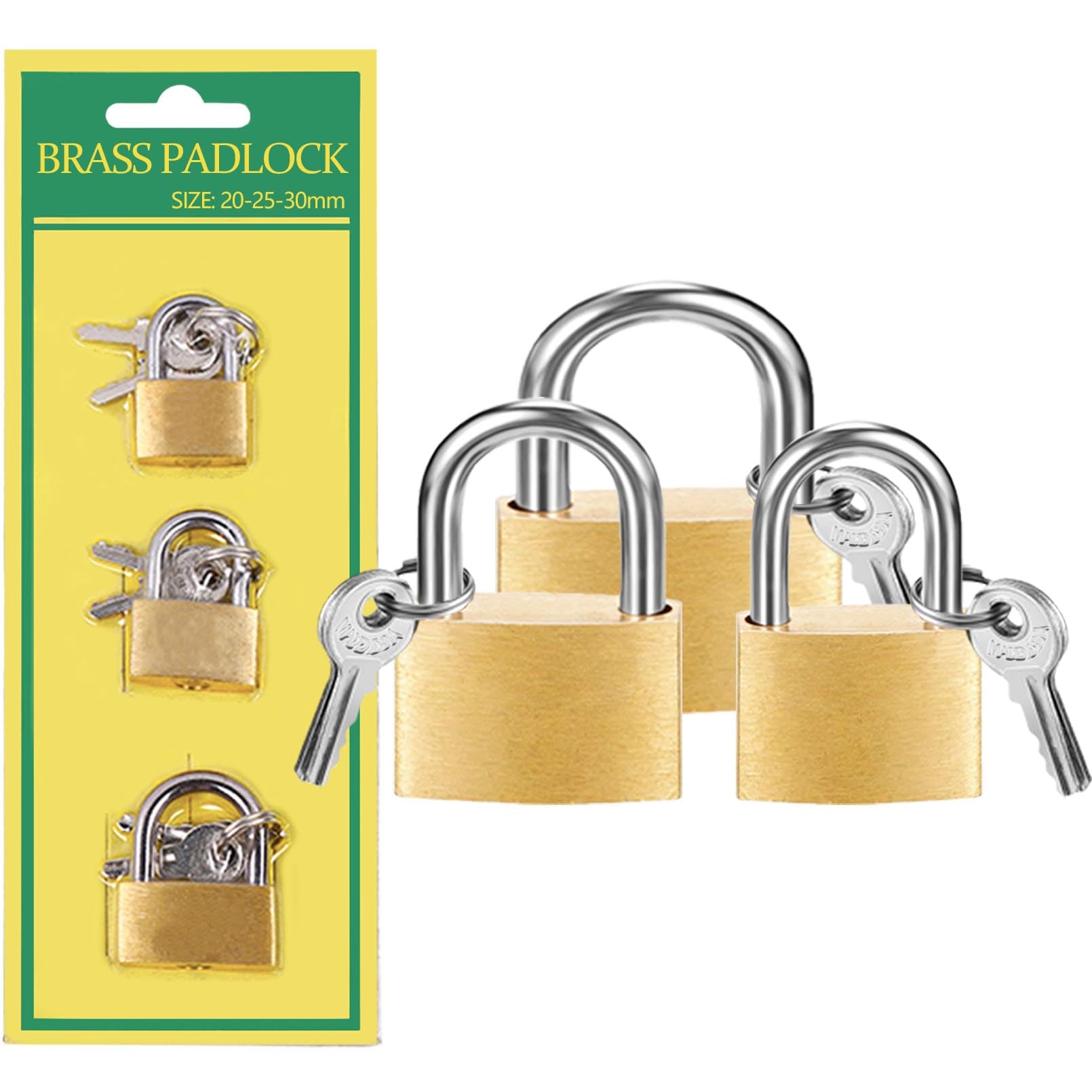 Photo 1 of 3 Pcs Small Solid Brass Locks with Keys, Mini Key Locks for Luggage Locks, Backpack Small Locks, Gym Locker Padlocks, Jewelry Box Locks… (20-25-30mm)