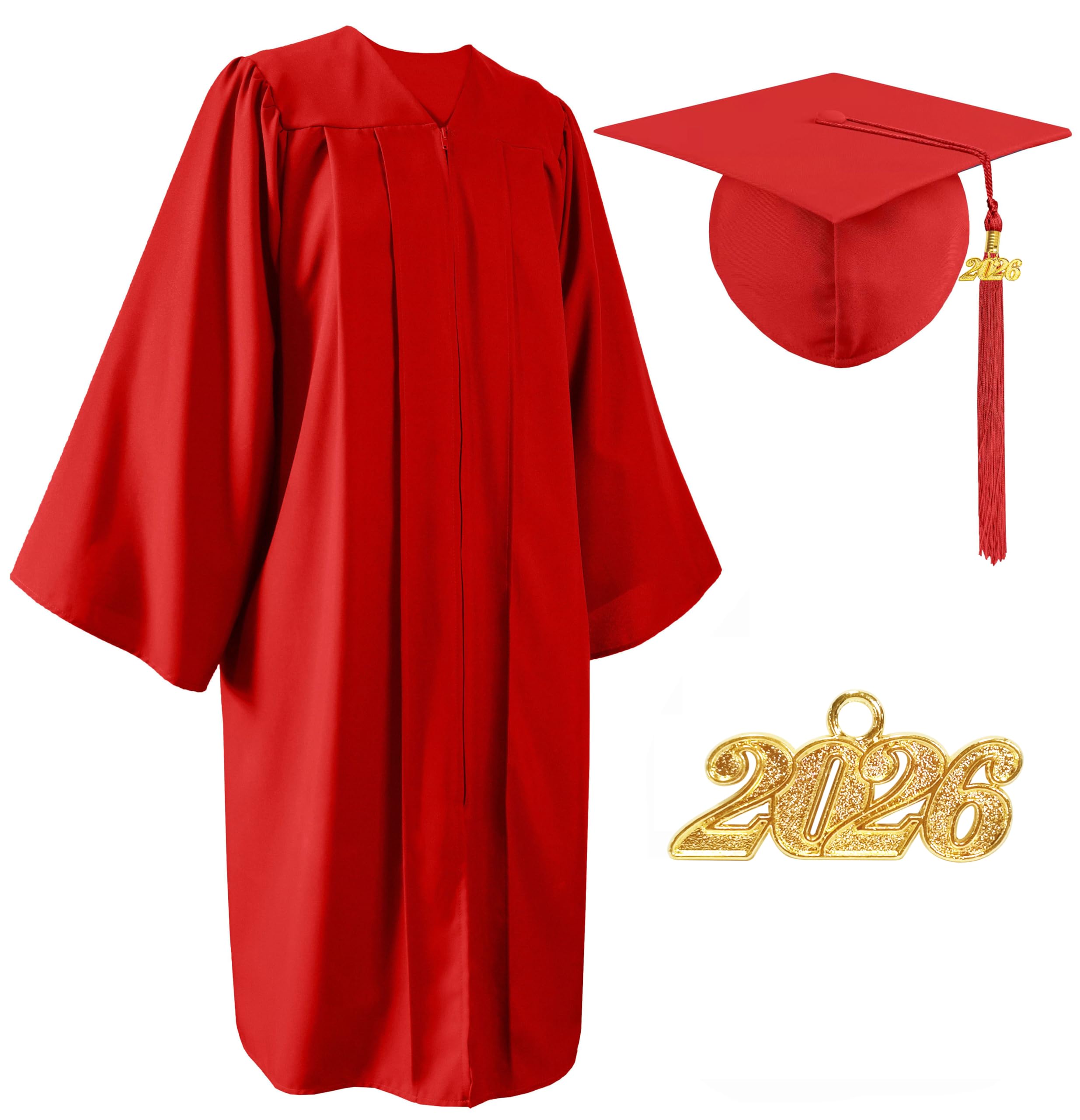 Matte Graduation Cap and Gown Set 2026 for High School and College
