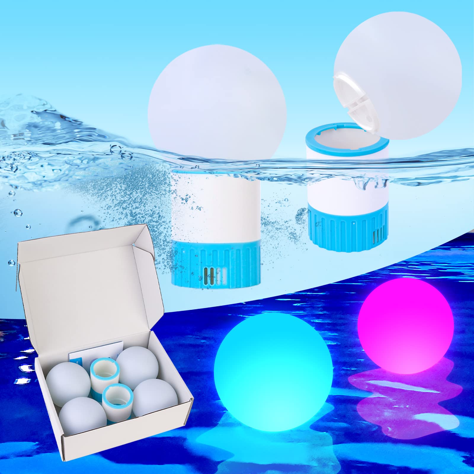 Buy AIRSEE 2 in 1 Pool Light Chlorine Floater Set Include 2 Pack Pool