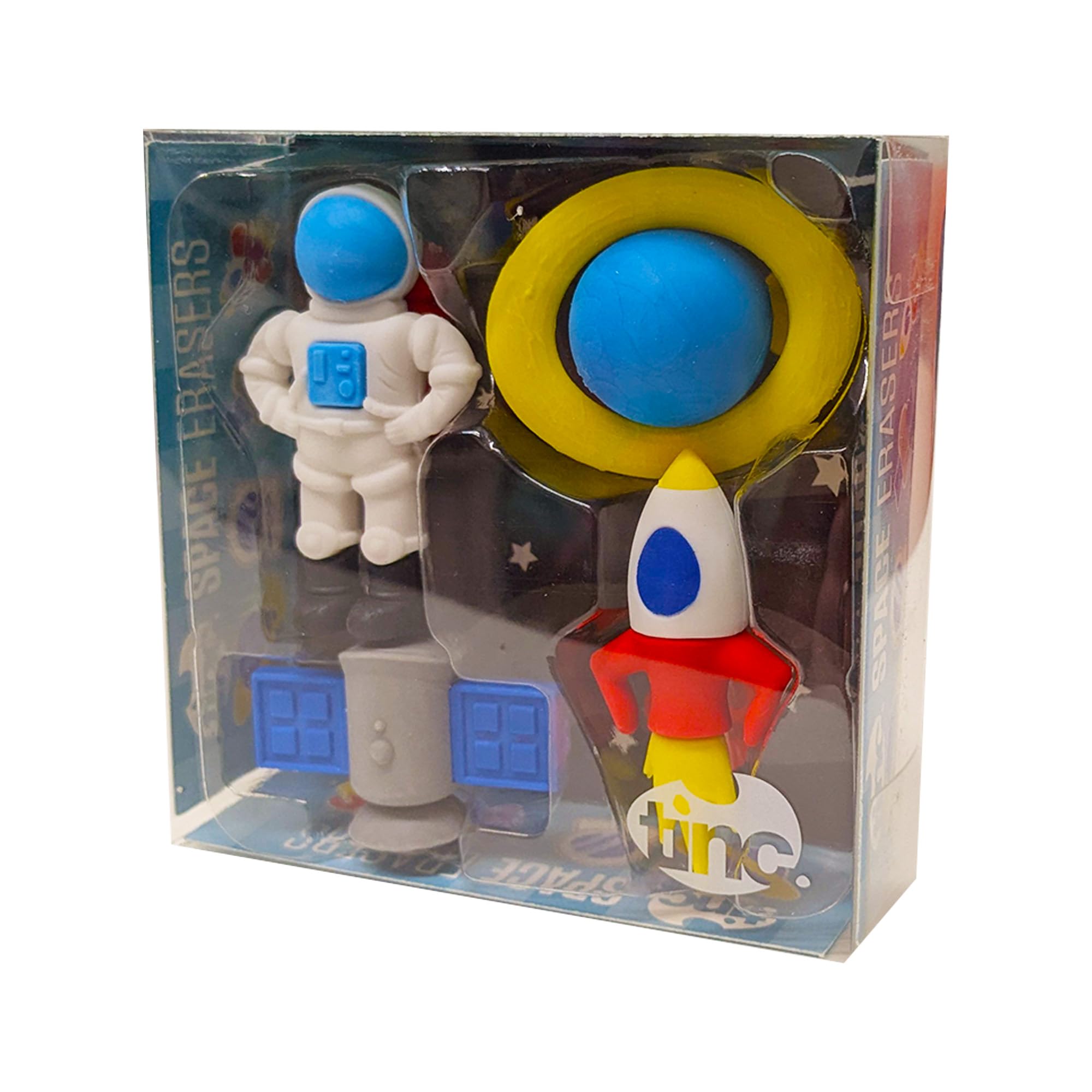 Tinc Space Erasers Collection Pack for Kids - Use at School & Homework (S4SPACER)