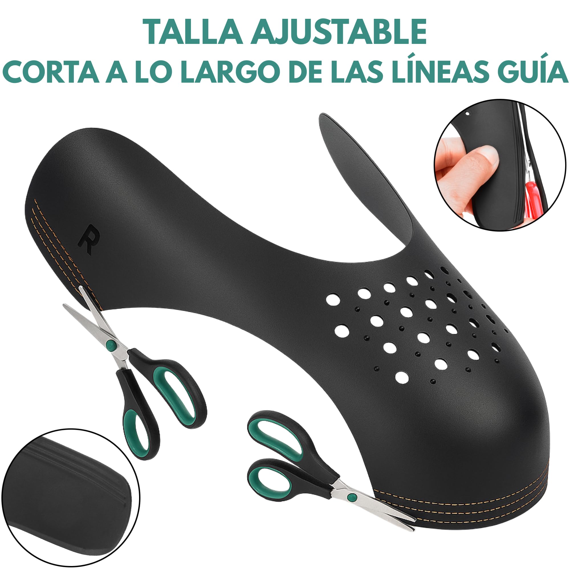 5 Pares Escudo de Zapatos Unisex EU 40-46, Protectores para Zapatillas de Deporte, Arrugas de Zapatos Antiarrugas, Prevenga Hendidura del Pliegue del Calzado Deportivo, negro