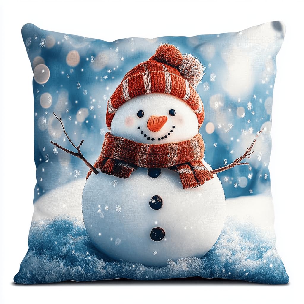 kitphoenix Christmas Latch Hook Cushion Kit 43x43cm,DIY Pillow Craft Set with Pre-Printed Canvas & Yarn for Adults and Beginners -1