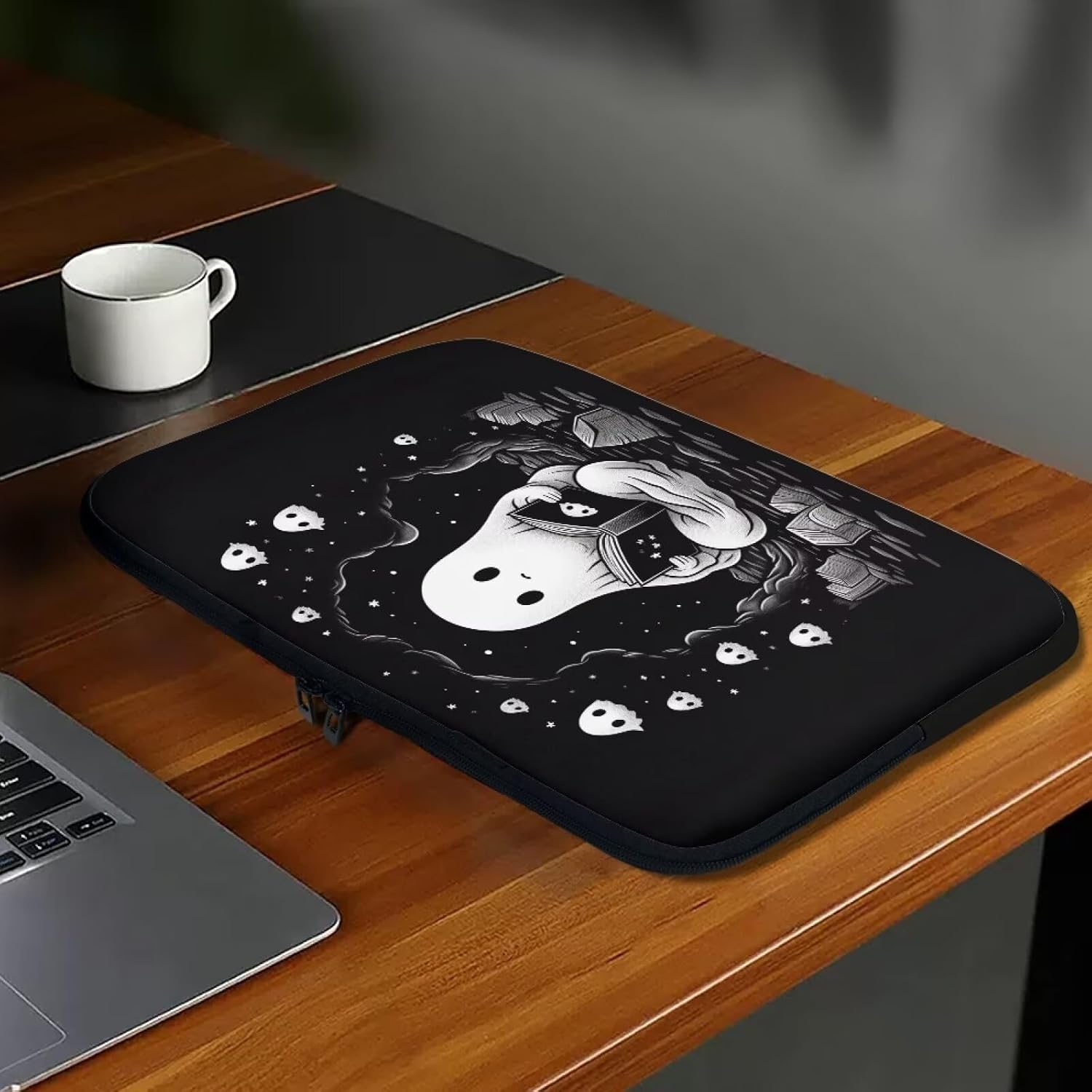 Cute Ghost Laptop Sleeve Case for Women Men 15 inch Laptop Protector with Multiple Uses Portable Computer Sleeve Kawaii Tablet Bag Laptop Carrying Case Gifts for Girls image 4
