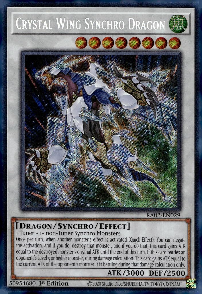 Amazon.com: Crystal Wing Synchro Dragon (Secret Rare) - RA02-EN029