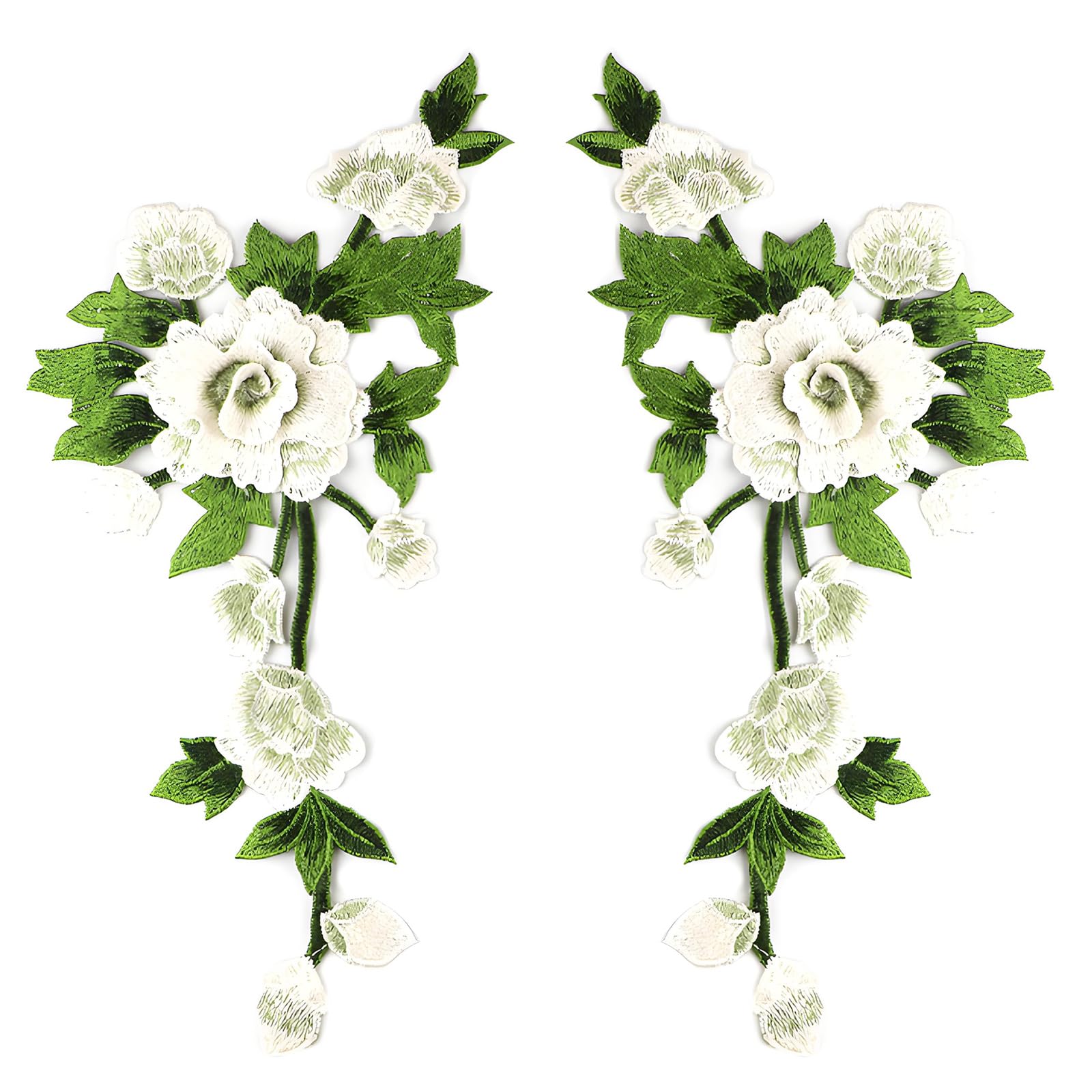 BWANGIAO Pair Of Embroidered Floral Applique Patching With Hollow Designs For Clothing And Accessories Hand Sewing