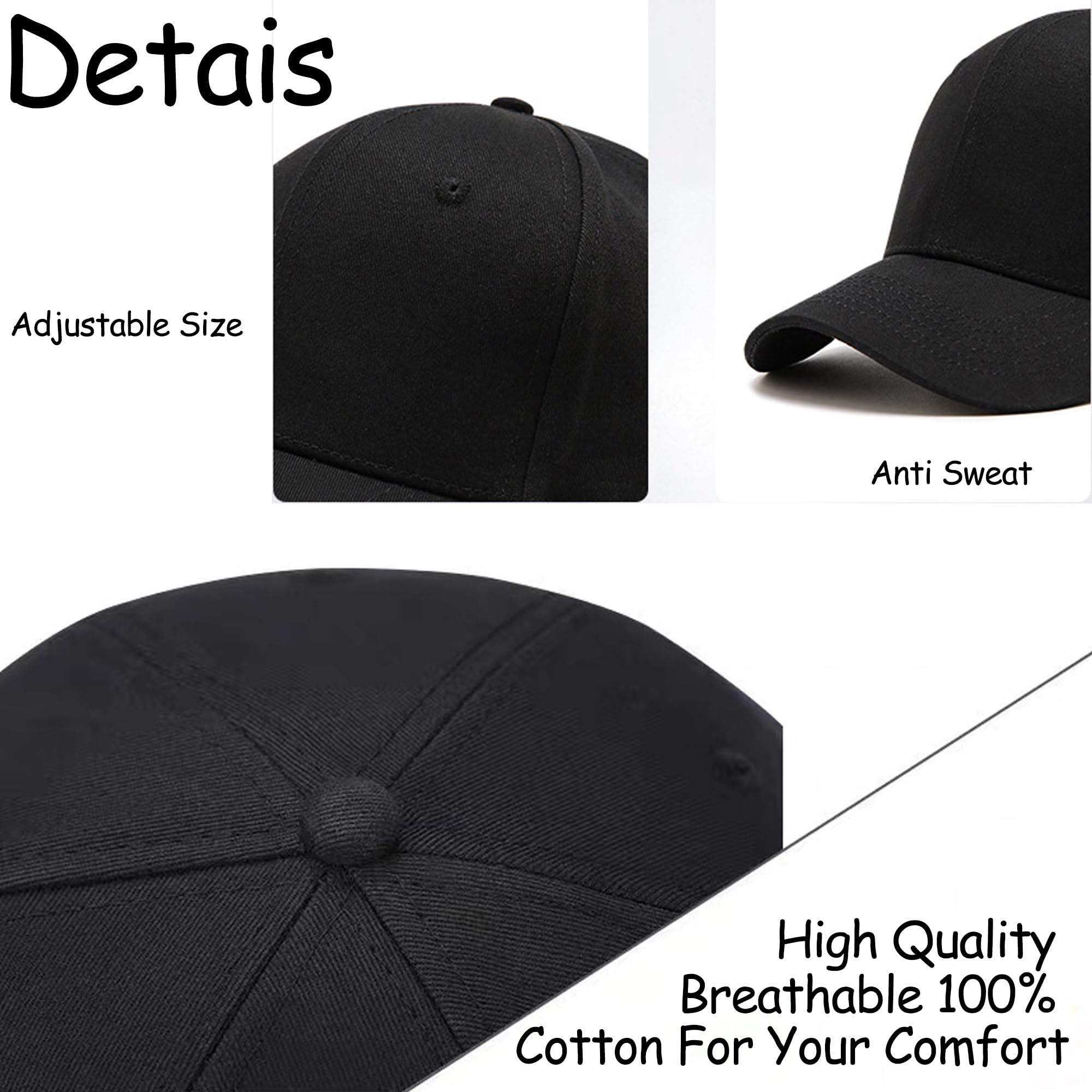 Sombrero/Gorra ajustable de Béisbol bordado personalizado con Su Texto/Logo-Su propio Texto personalizado Sombreros de Papá Regalo, Sombrero personalizado, M