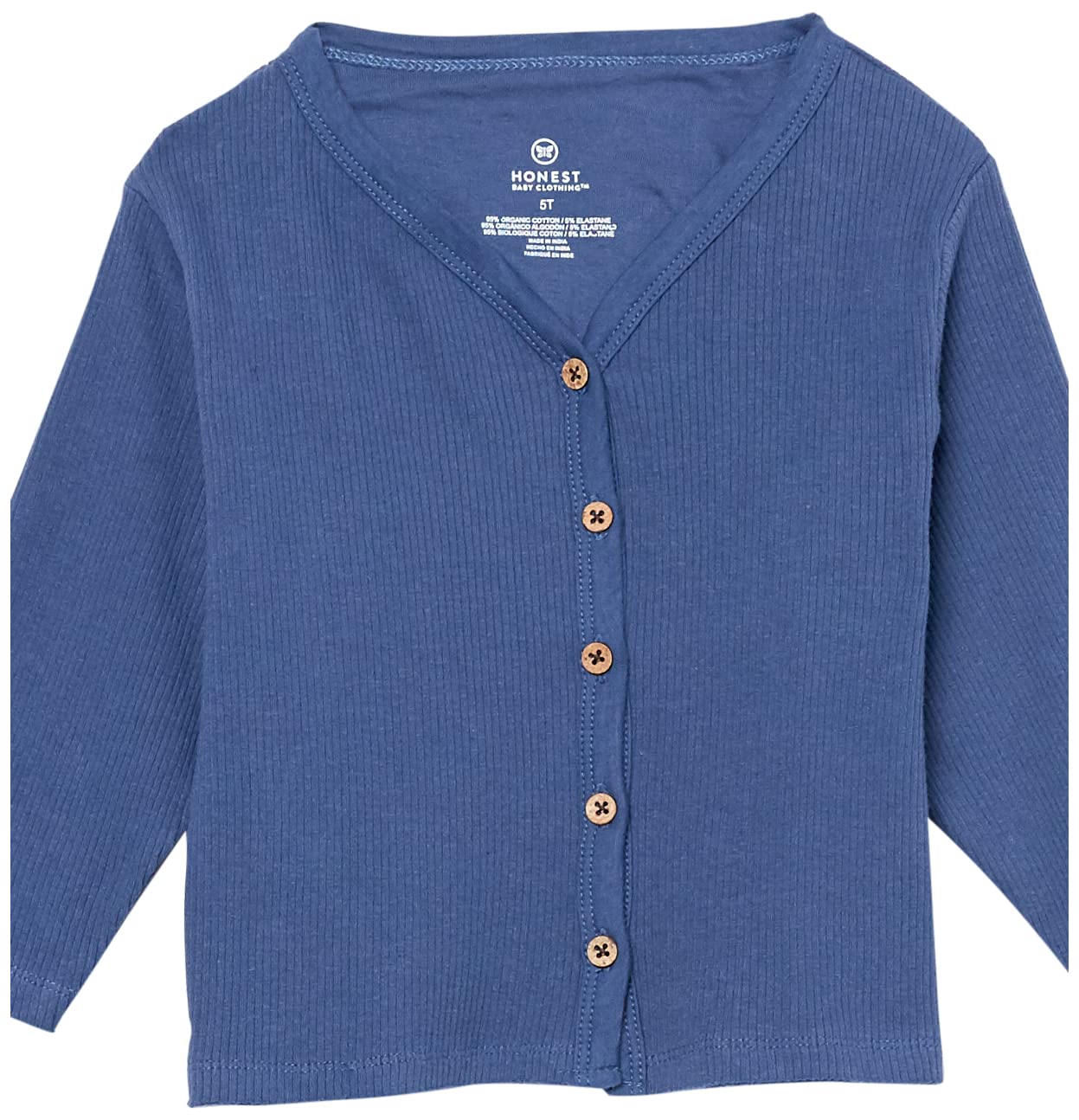 HonestBaby Conjuntos de ropa de moda de 100 % algodón orgánico para bebés, niñas pequeñas (LEGACY), tinte rosa y azul marino, 5T