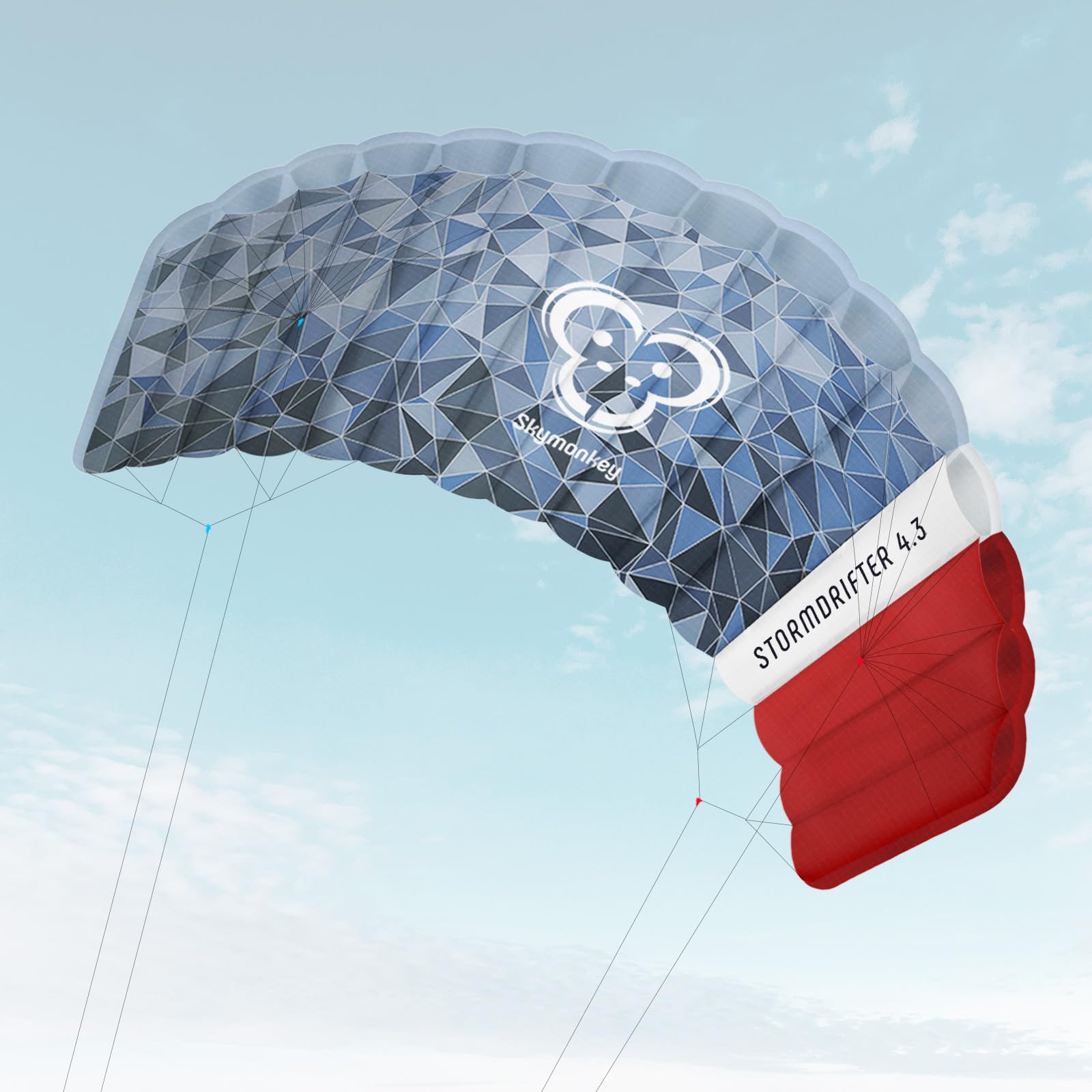 Skymonkey Stormdrifter, Estera de dirección de 4 líneas, «Ready to Fly» - Diferentes tamaños - Envergadura de 230 cm, 330 cm, 430 cm