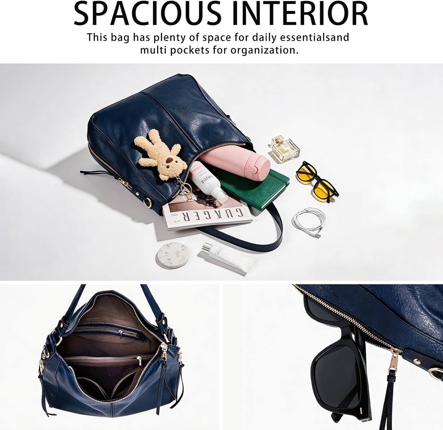 Auralith Hobo bags for Women Large Capacity Shoulder Tote Handbag with Clutch Wallet Purse Pouch Bag