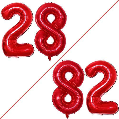 Miniatura 573 de GOER Globos con el número 40 para decoraciones de fiesta de cumpleaños número 40, globos de helio de aluminio jumbo de 42 pulgadas para 40