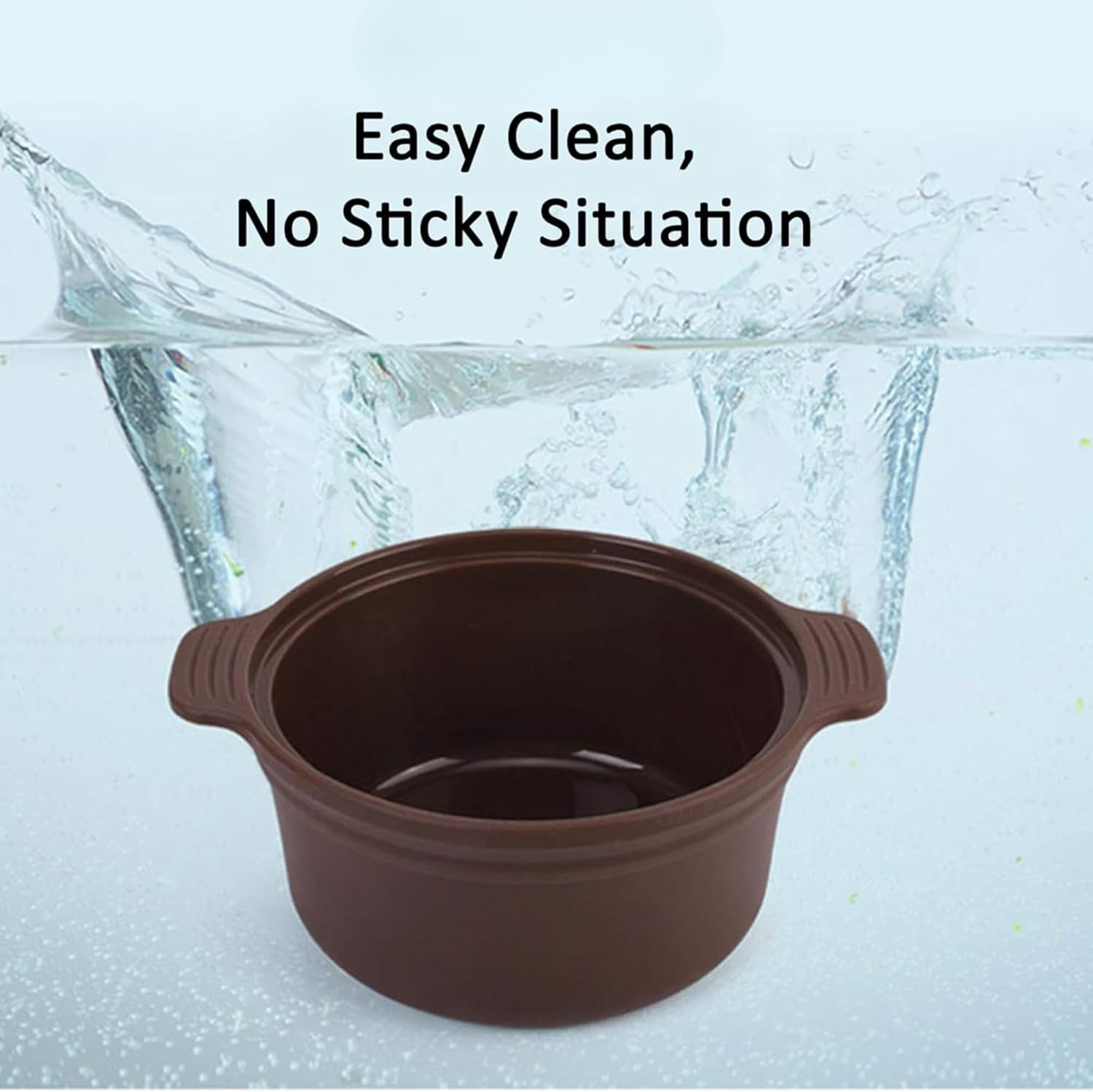 (Set of 2) Microwave Silicone Food Steamer with Handle & Lid, Kitchen Nonstick Egg Steaming Pot, Dishwasher & Oven Safe up to 482 °F, Easy to Clean, Made in Korea (20.3 Fl Oz (600ml, 2.5 Cups), Colored Lid)