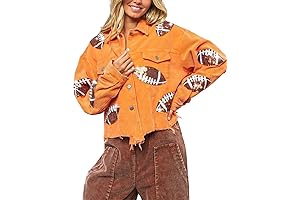 Happlan Vintage Football Corduroy Shacket