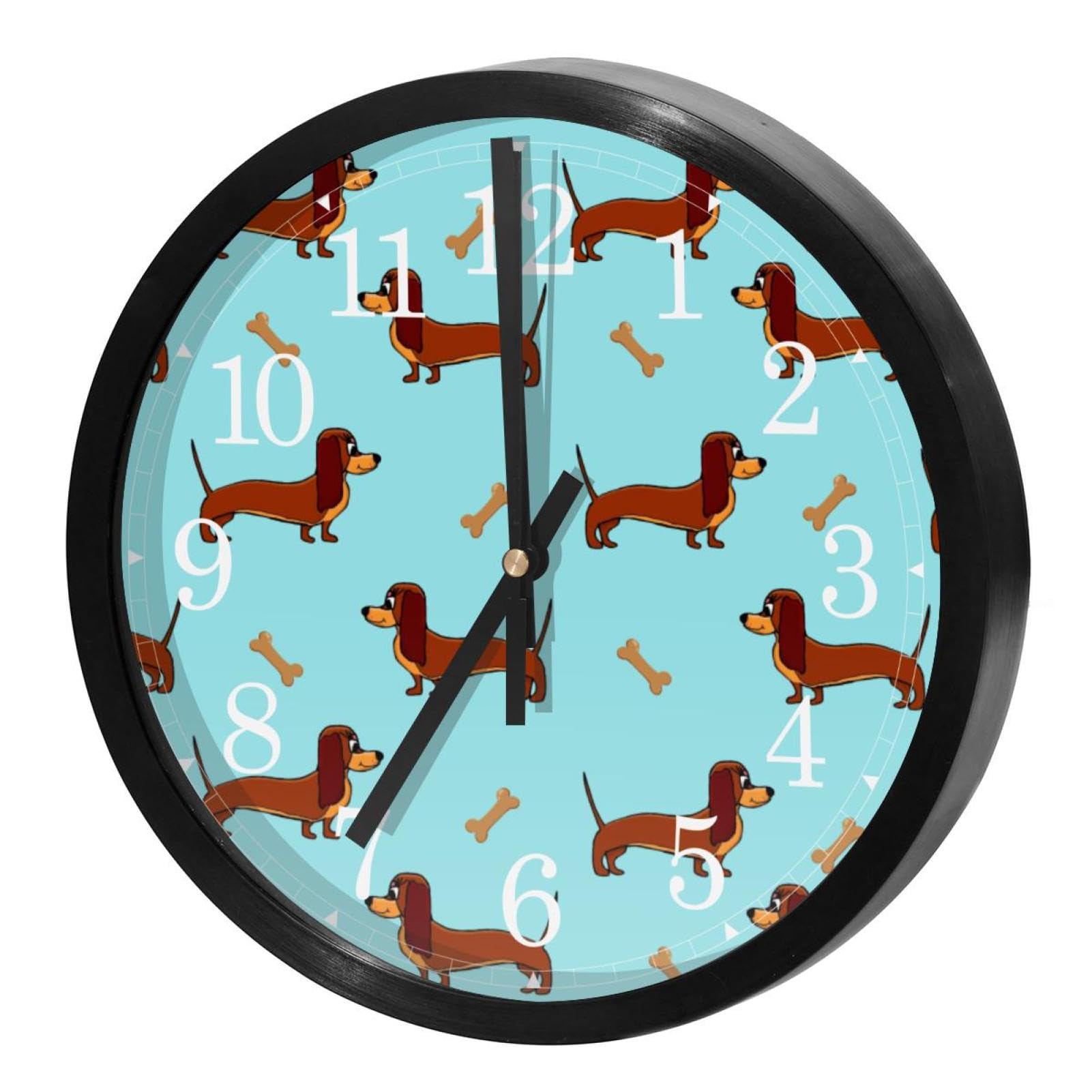 Horloge murale silencieuse quartz teckel pour apaiser l'ambiance du bureau
