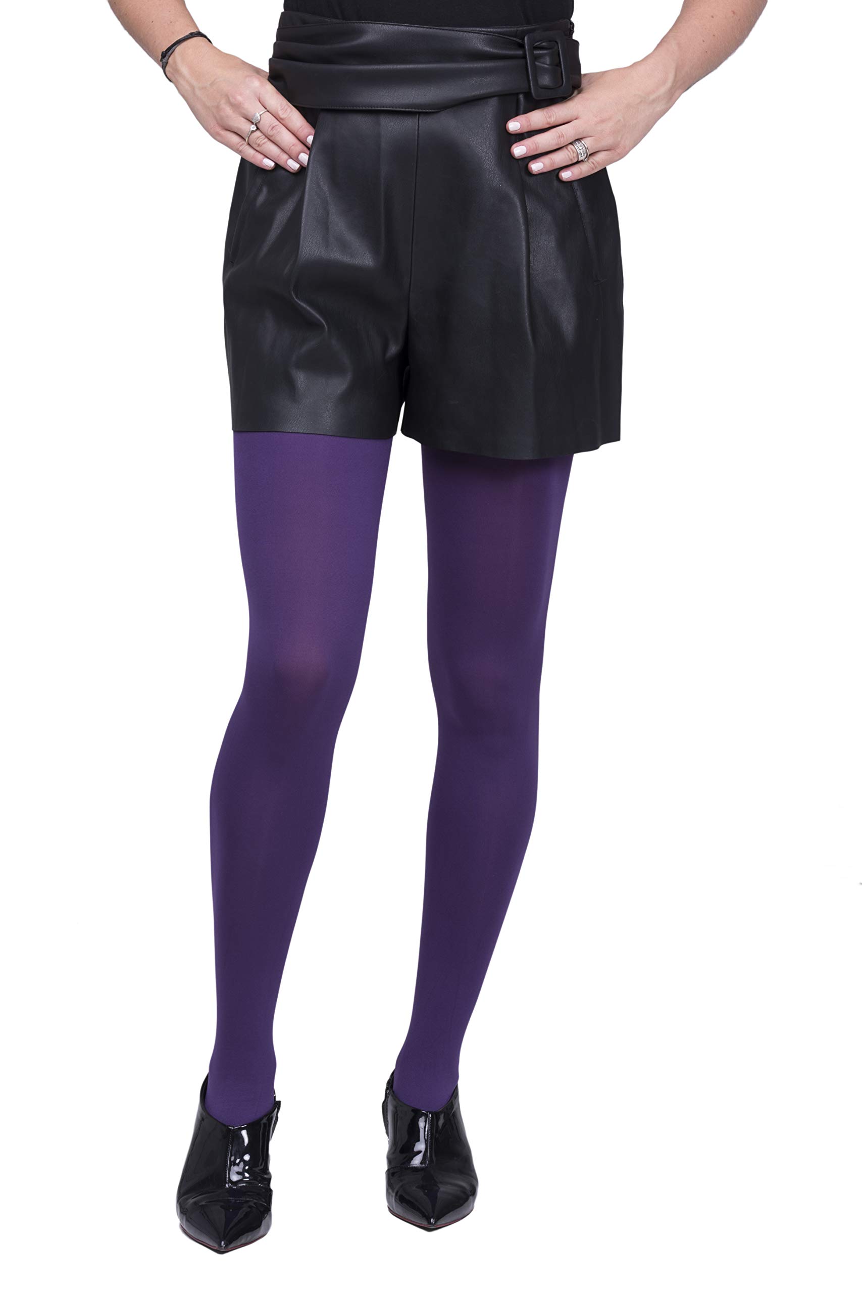 SENTELEGRI Opaque Tights, Choose From 18 Fashionable Colours, 100 Denier, Sizes S-XL (XLarge, Violet)