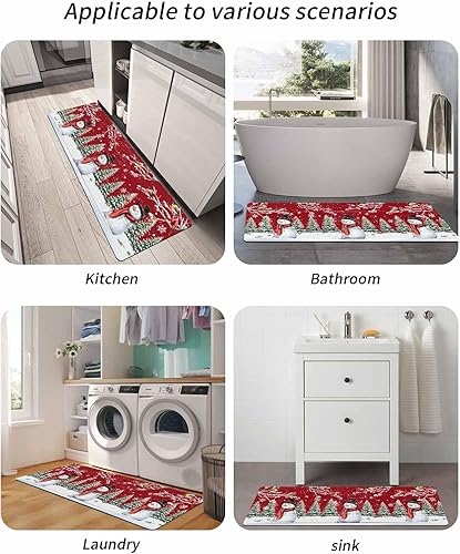 Miniatura 5 de Tapete de baño de muñeco de nieve para bañera, antideslizante, de secado rápido y absorbente, tierra de diatomeas, fregadero, dormitorio, cocina