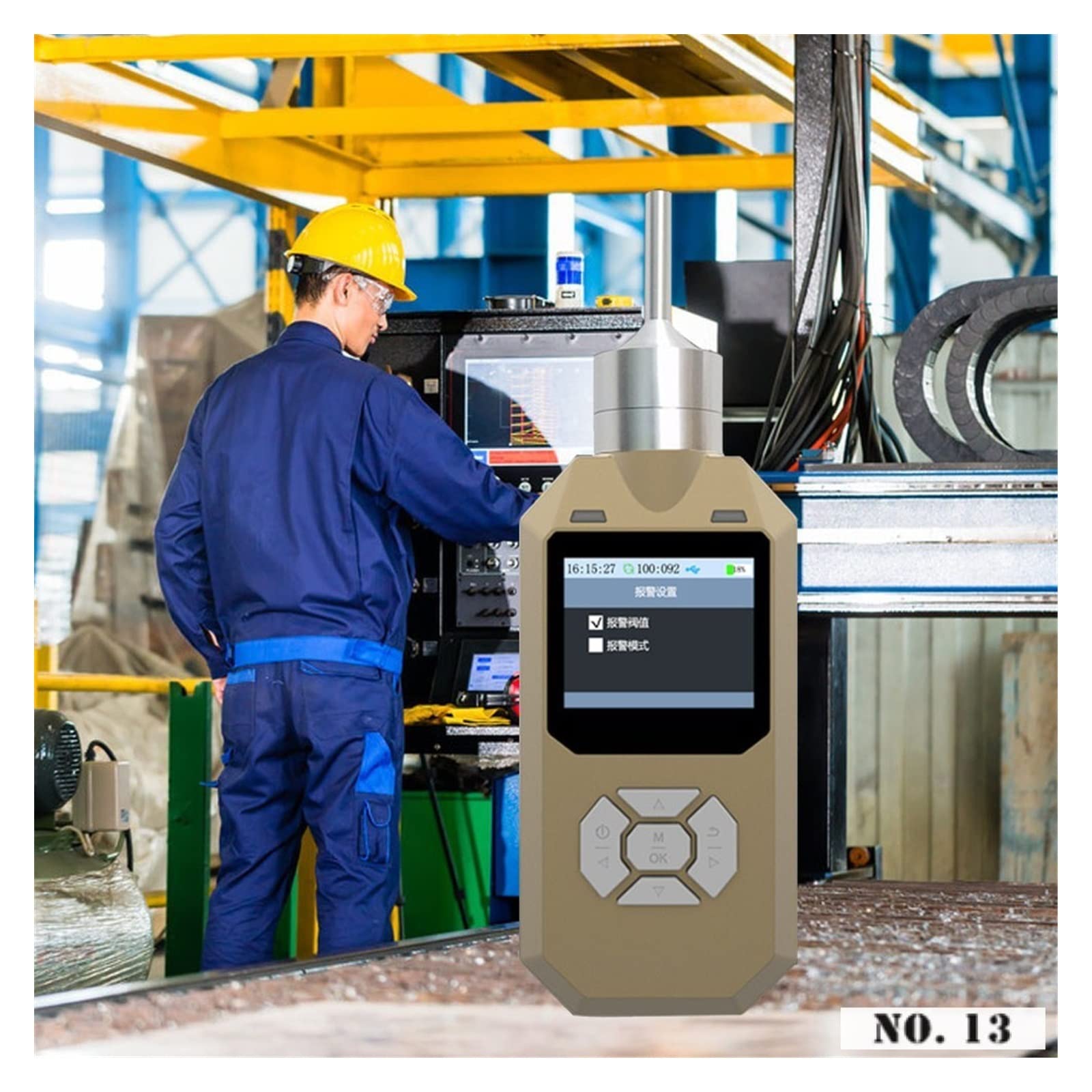 Gaswarngerät, Gasdetektor O3-Detektor Ozonpumpgasleckdetektor Ozonmonitor mit Alarmsystem Gasanalysator Professioneller Gassensor(100ppm)