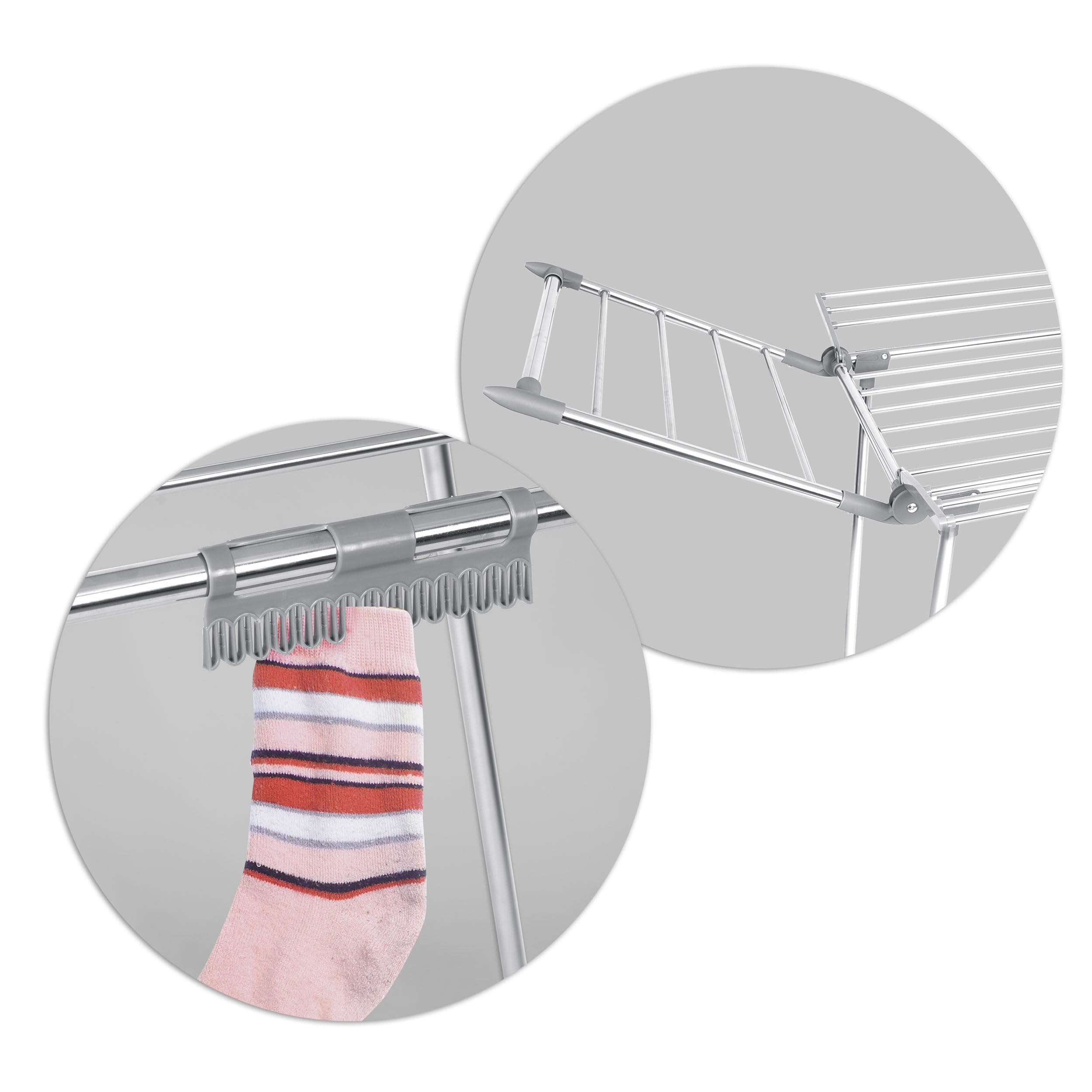 Wäscheständer Rostfrei Outdoor Ausziehbar Groß Wäscheflügeltrockner Wäschetrockner Ständer Stabiler Standtrockner Mit Rutschfesten Füßen Trockenfläche 22 M Lina Weiß 174 x 56 x 108 cm