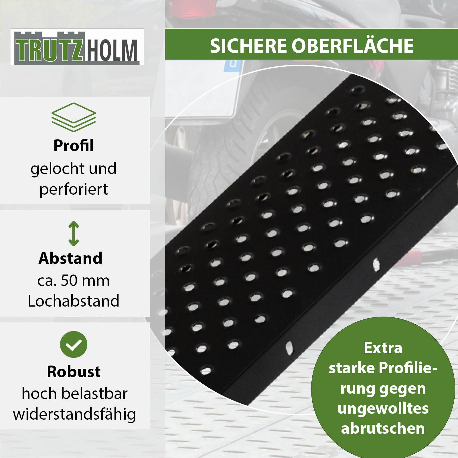 TRUTZHOLM Auffahrrampen 2er Set Stahl Länge 180 cm Traglast 400 kg/Paar | gebördelte Oberfläche, Verladerampe für Quads, Motorräder, kleine Baumaschinen