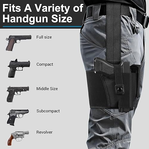 Miniatura 5 de Funda de pierna caída, ajustable, para hombre y mujer, funda táctica para piernas 1911, Glock 17/19/23, Beretta 92FS, Sig Sauer P320/P220 y más