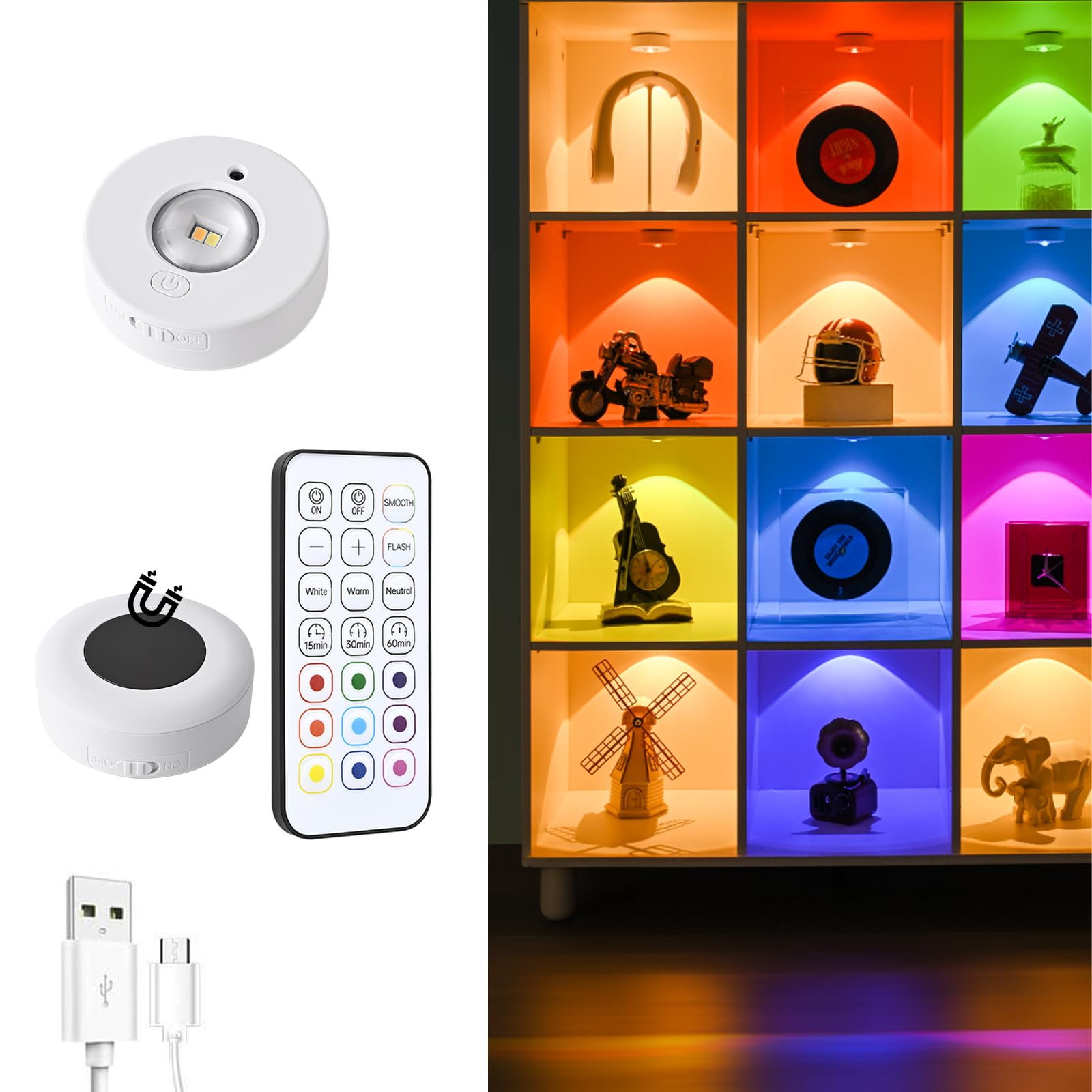 Amazon.co.jp : KEEBRIGHT フィギュア ライト キャビネットライト 充電