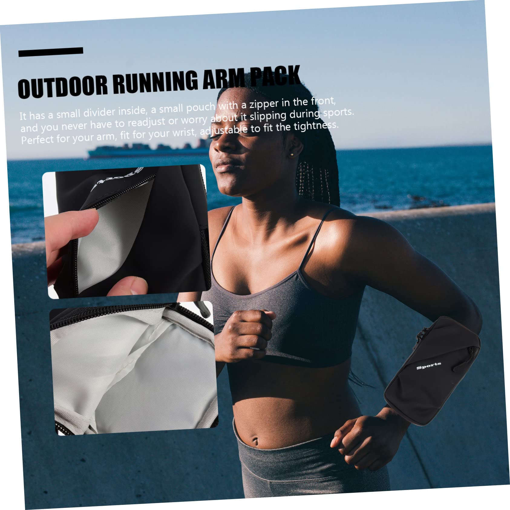 jojofuny 3pezzi Fascia Per Braccio Sportiva Borsello Per Telefono Pouch Traspirante Per Running e Attività Outdoor Adatta Sport Viaggi e Shopping