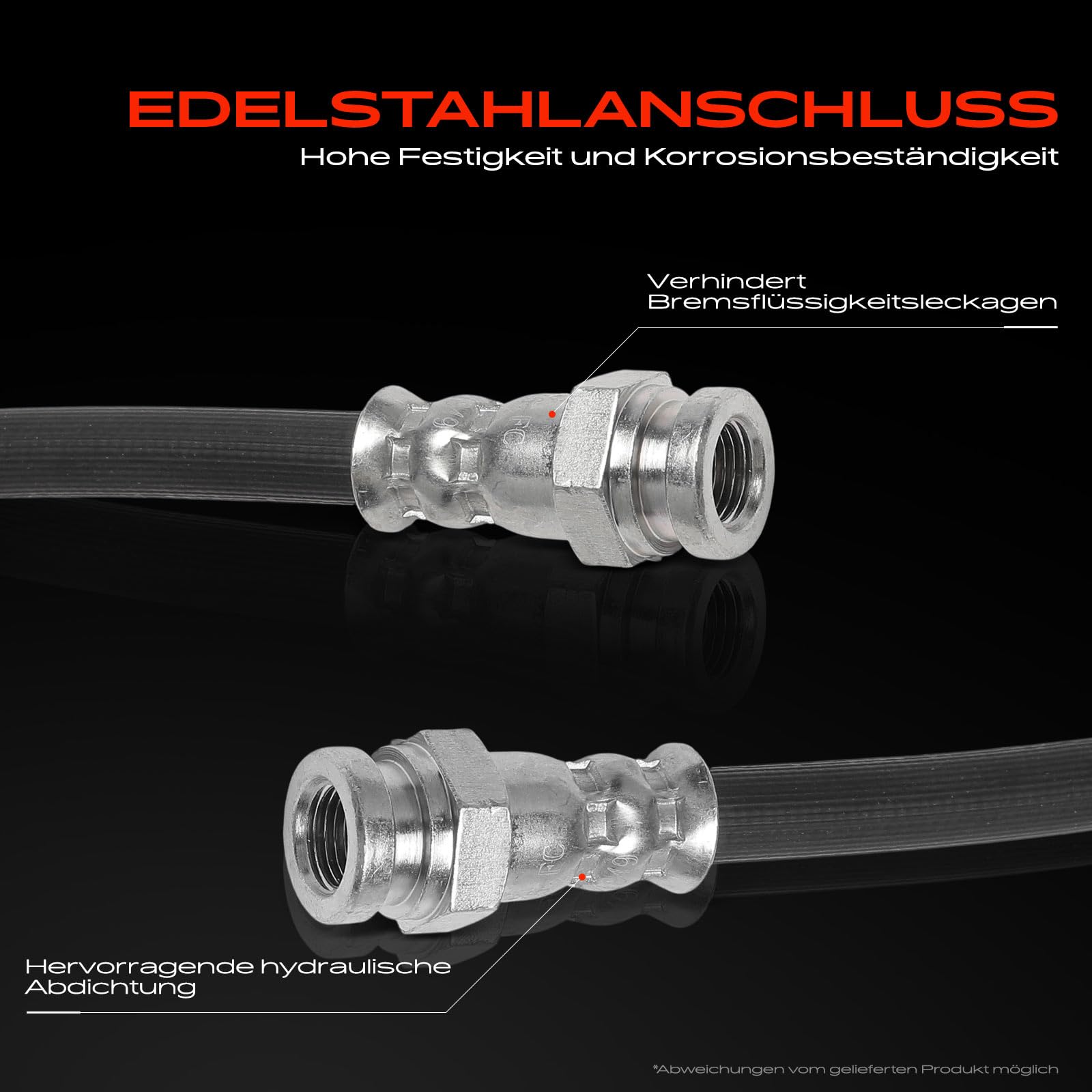 Frankberg 2x Bremsschlauch Bremsschläuche Hinten 189 mm Kompatibel mit 500 312 KA RU8 Panda 169 Panda Van 312 519 500C/595C/695C Replace# 2206946