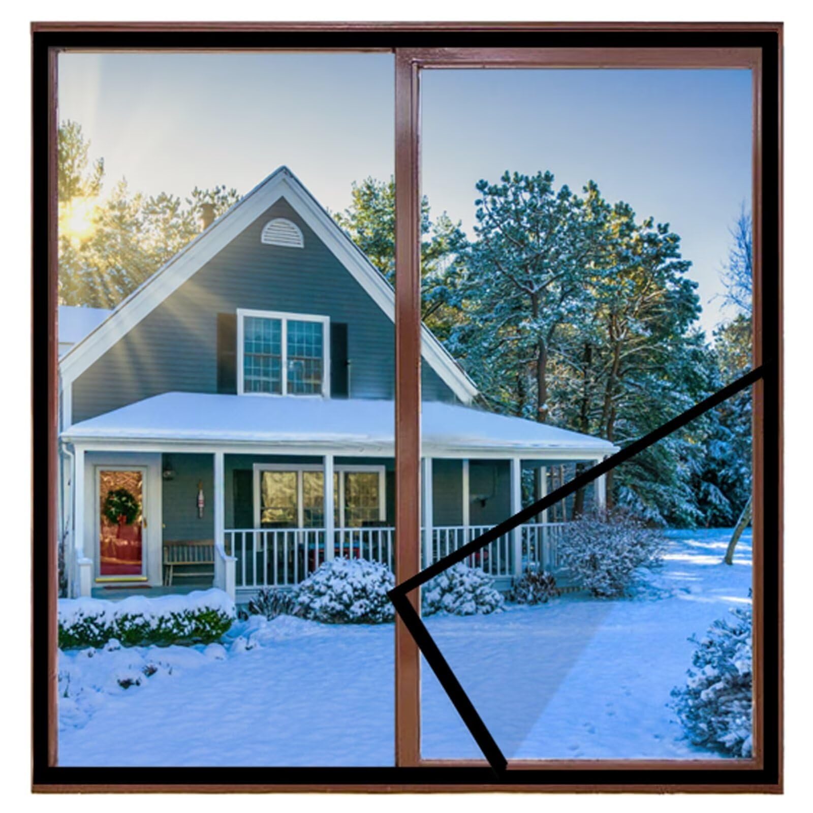 Acjsdgl Black Window Insulation Kit 100X140cm Clear Window Insulation Film Stop Cold Condensation,Thermal Window Film With Double Sided Tape,Secondary Glazing Kit For Windows,