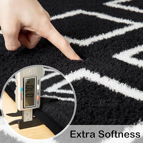 Miniatura 2 de Alfombra para sala de estar, alfombra gris de 6 x 9 pies con espuma viscoelástica para dormitorio, dormitorio, esponjosa, lavable a máquina,