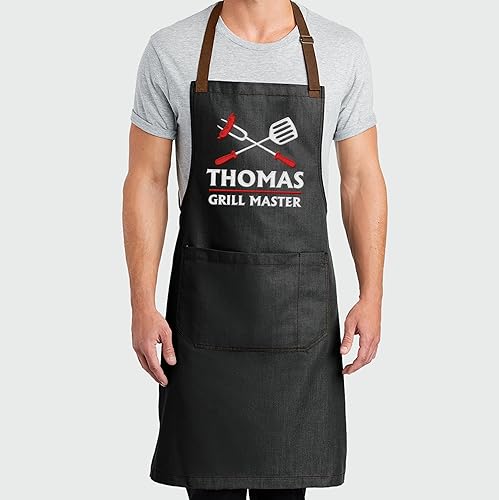 Miniatura 2 de TEEAMORE Delantales bordados personalizados para mujeres y hombres, añade tu texto Chef Kitchen Grill Delantal