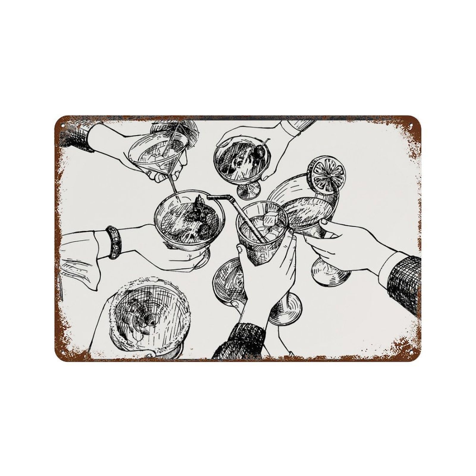 xiaoxiaoshen Happy Hours Wall Decor Art Metal Tin Poster Modern Home Decor Art Home Bar Shop Decorations Vintage Sign 20x30cm