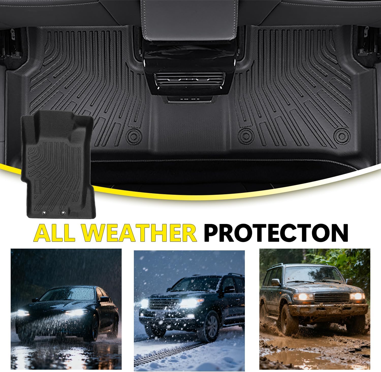 Floor Mats Compatible with Honda Accord 2003-2007(Only Sedan),All Weather Protection Duarble TPE Cargo Liner Accessories Compatible with Honda Accord 2003-2007(Only Sedan)