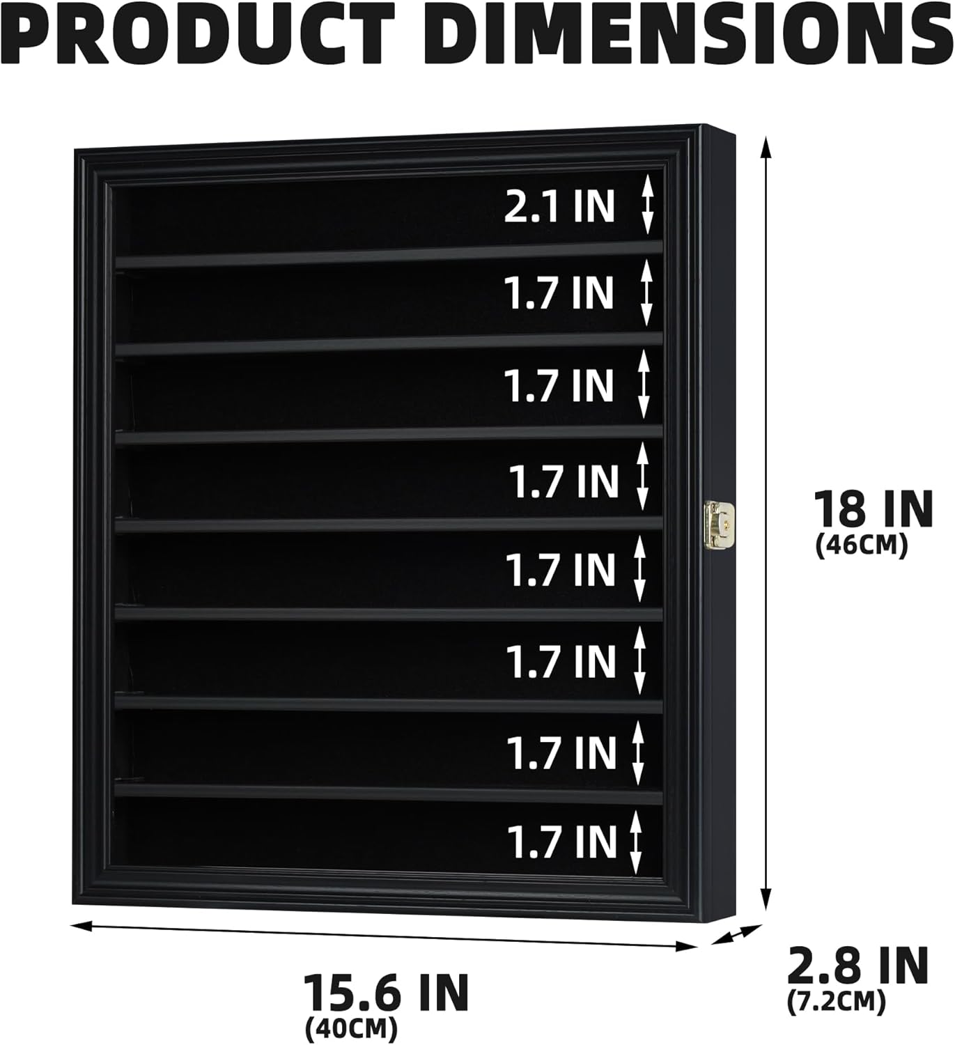 Model Car Display Case 1/64 Scale Diecast Wall-Mounted for Mini Toys and Small Wheels (Black), Compatible with Hot Toy Wheels