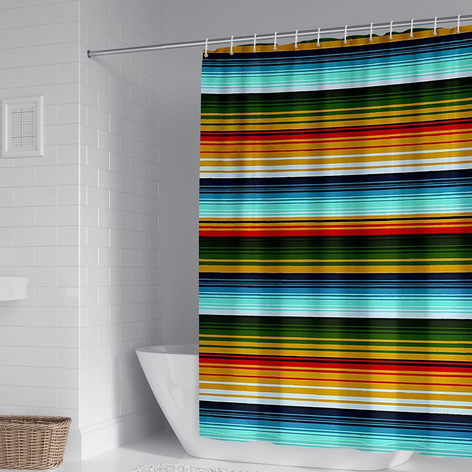 Rideau de douche KnSam multicolore en polyester 300x200cm pour salle de bain