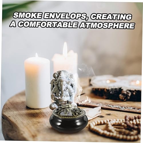 Miniatura 6 de DECHOUS Decoración de incienso soporte para cono de mesa, incendio para el hogar, quemador de aroma, incensario de escritorio, incensario pequeño,