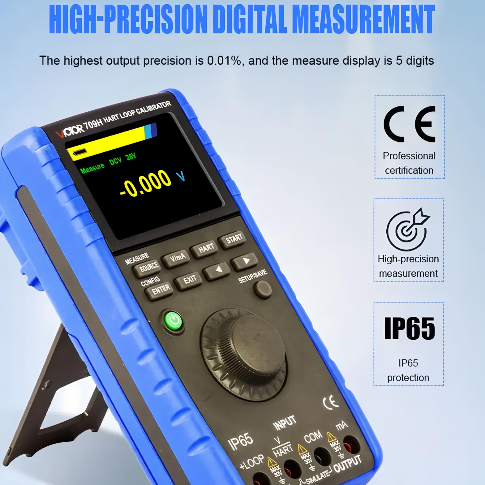 Multi-Funktions-Kalibration 709H Max Voltage 30V Power consumption About 360mA/5V Lagerung Humidity 90% RH Schleife Kalibrator(RUOSHUI 709H)