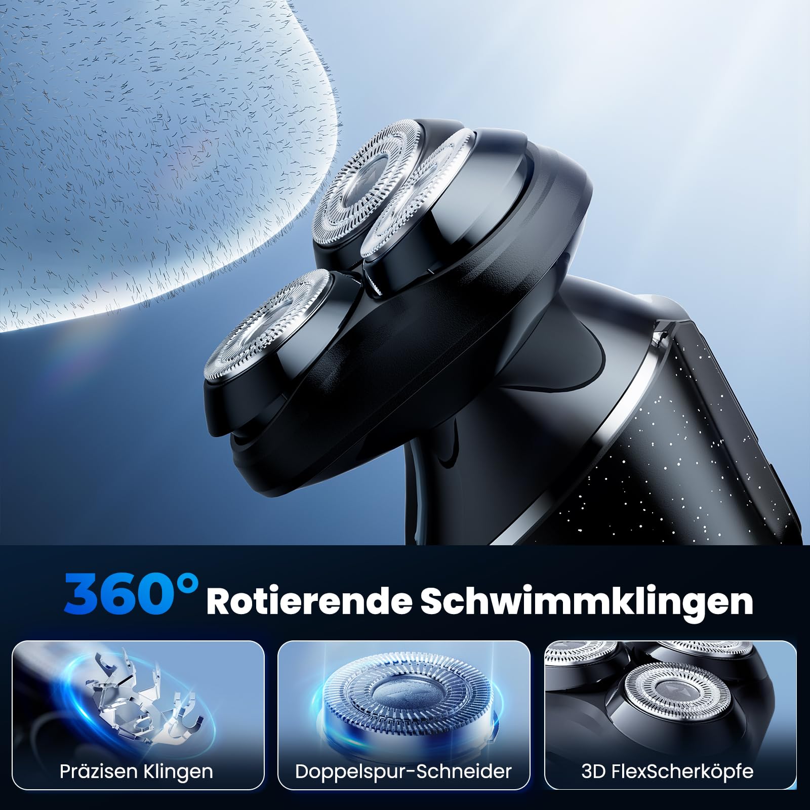 Magnetisch Originalscherköpfe,Ersatzscherkopf für Elektrische Rasierer der Cleanwise RSCF-8330L,Einfach zu Wechseln,1-Packung